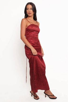 Breathable wear Light Soft Enid Midi Dress - Red