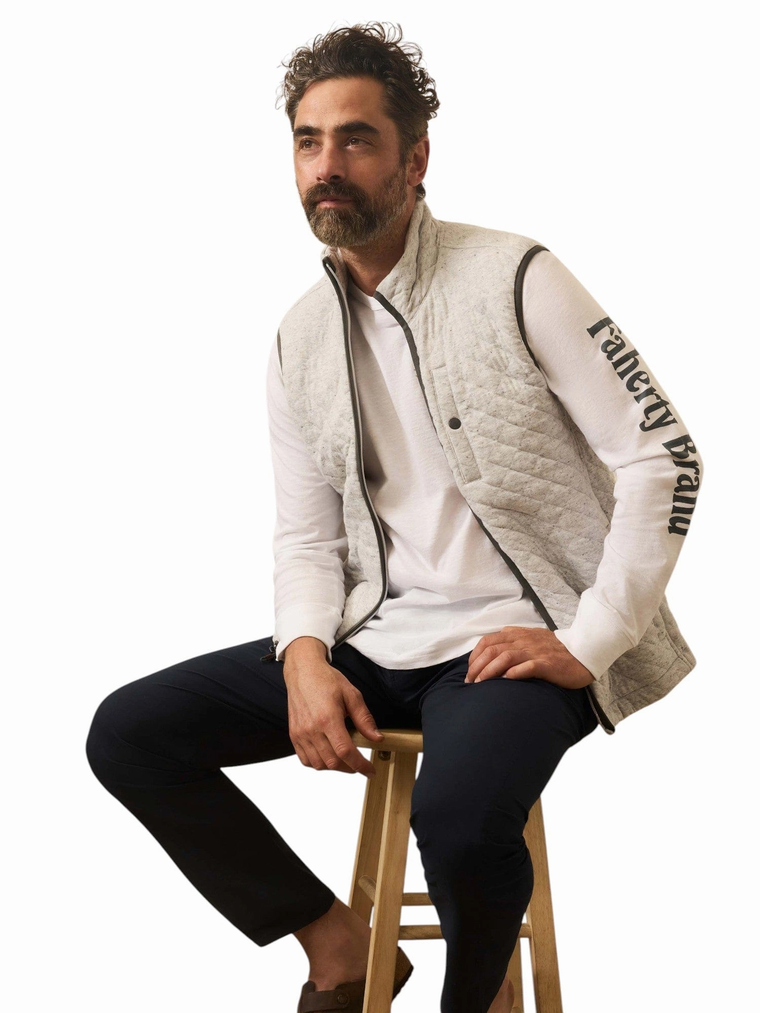 City Style Epic Quilted Fleece Vest - Ivory Peak Heather