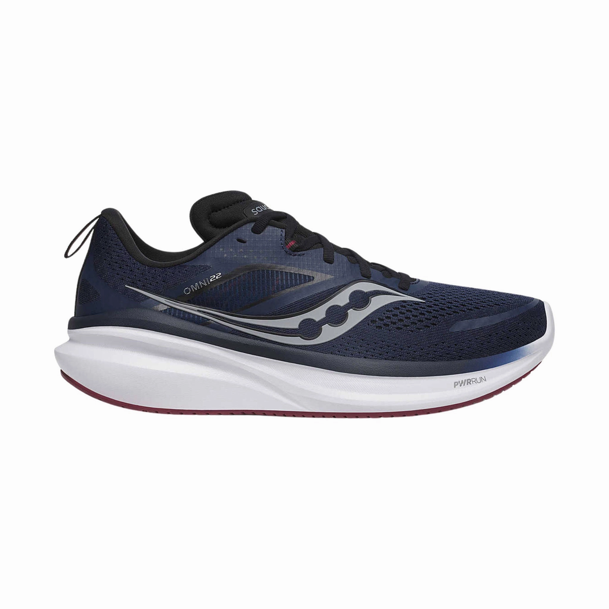 Comfort Fit Design Saucony Men's Omni 22 Running Shoes - Navy/Currant