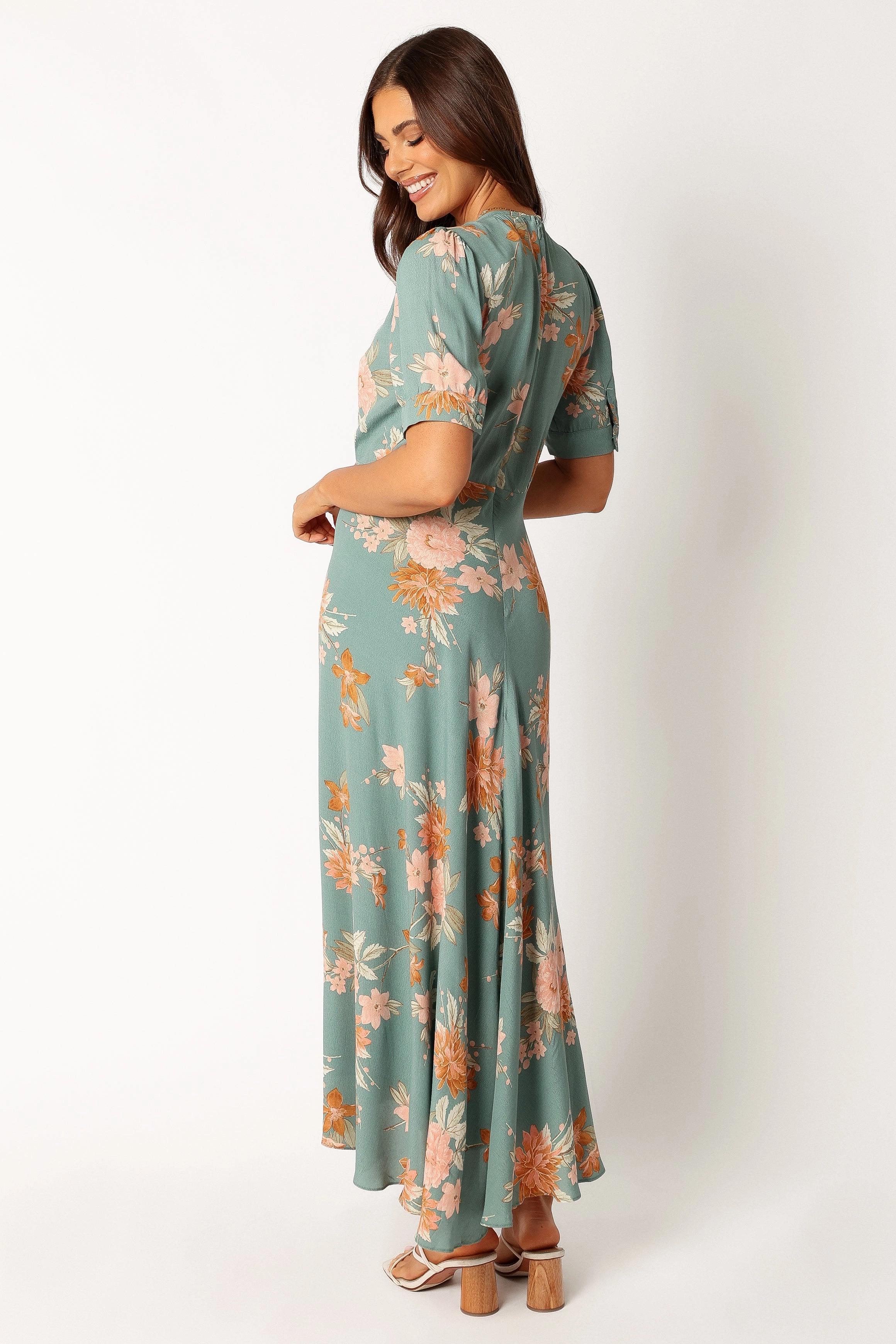 Boho Aesthetic Perfect Fit Frampton Midi Dress - Blue Floral