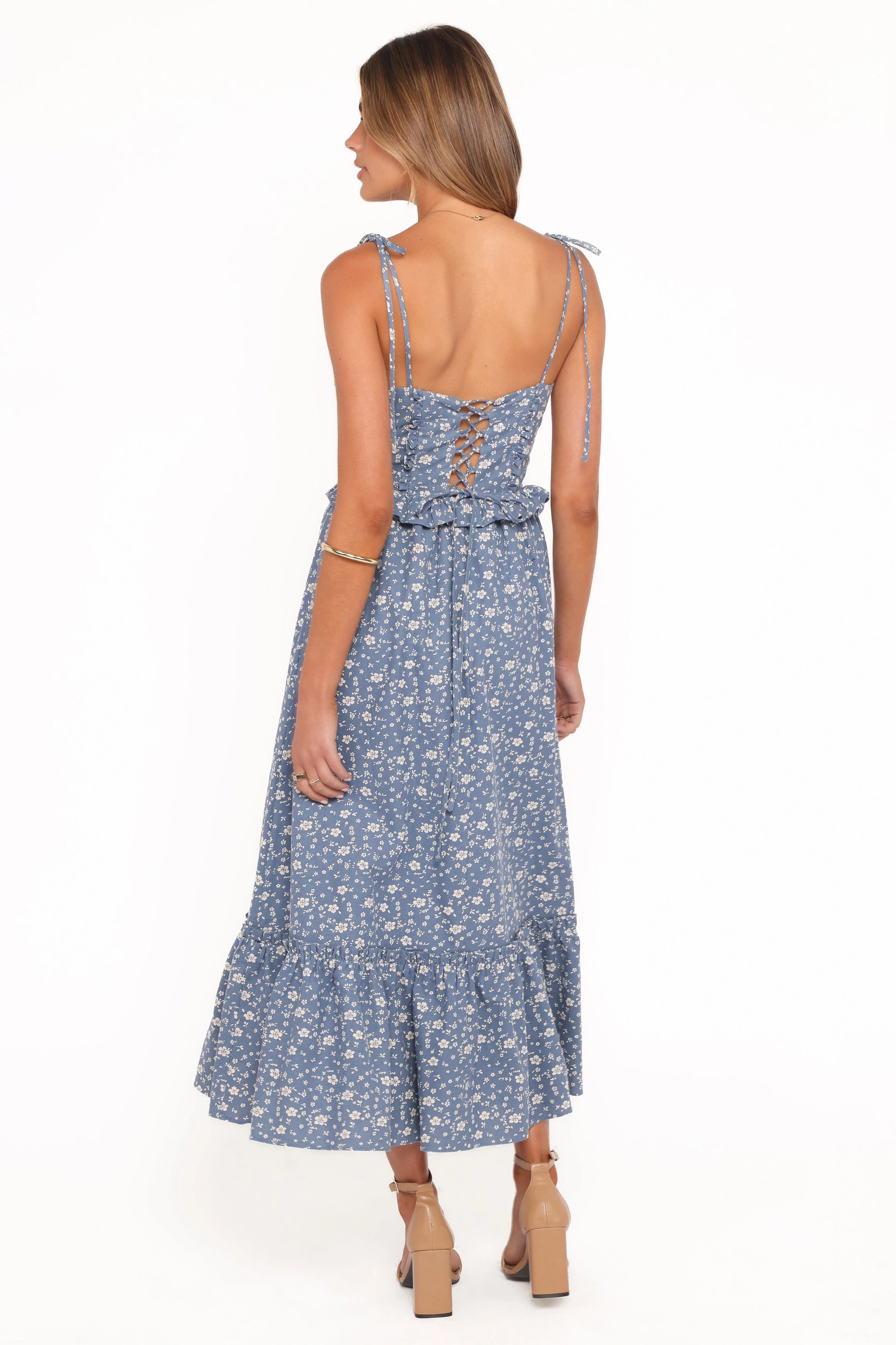 Style Blend Bridal-Shower Karie Midi Dress - Blue Floral