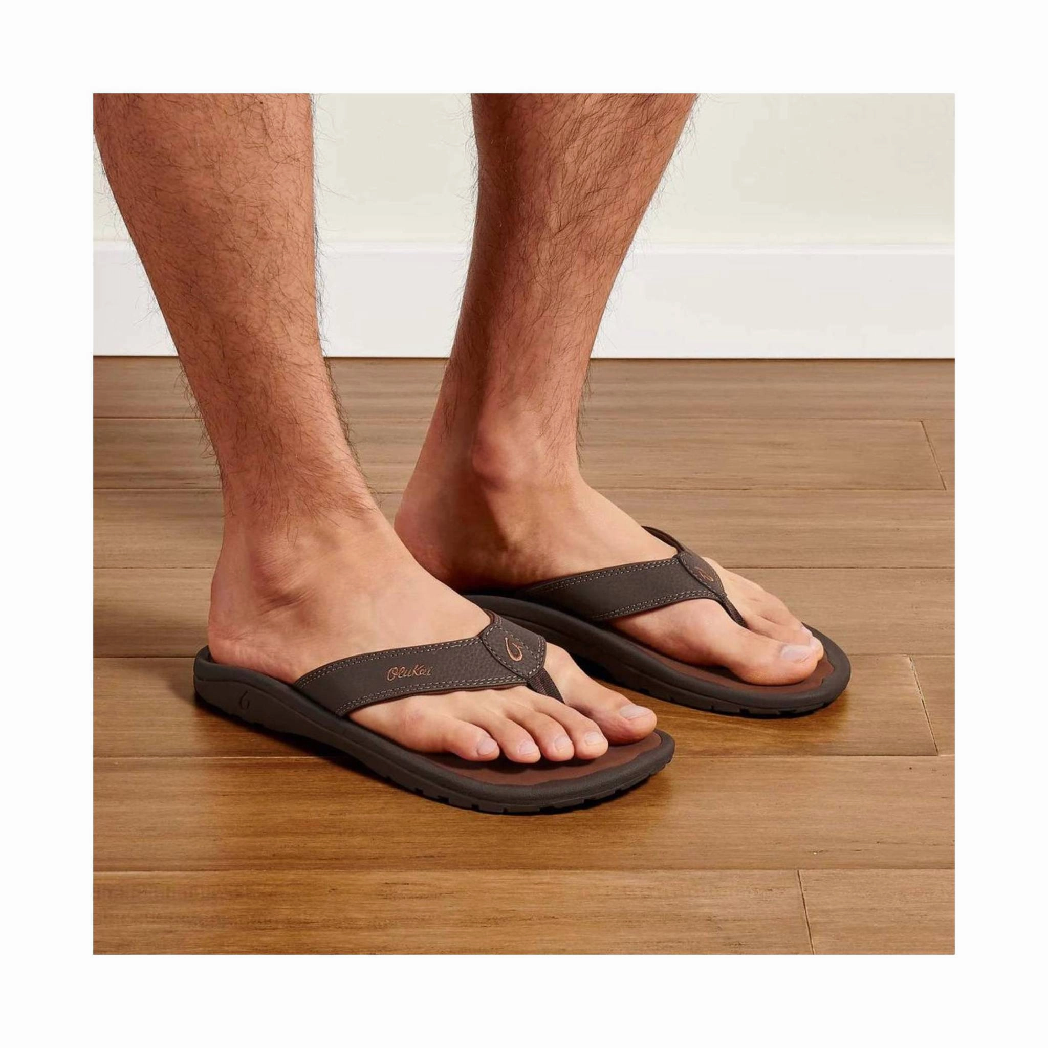 Total Ease footbed cushioning OluKai Men's 'Ohana Flip Flop - Dark Java/Ray