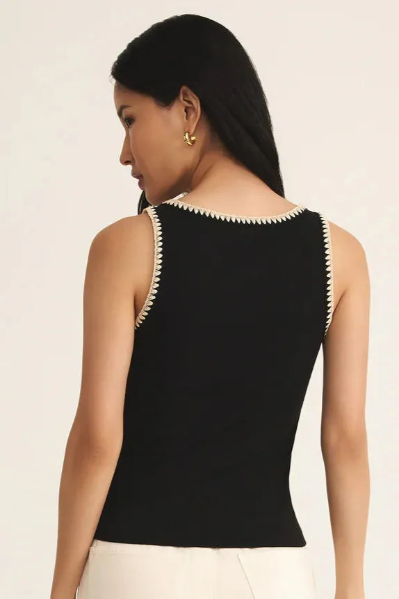 Everyday Comfort Jaidynn Rib Tank | Black Athletic Cut Relaxed Fit Hoodie