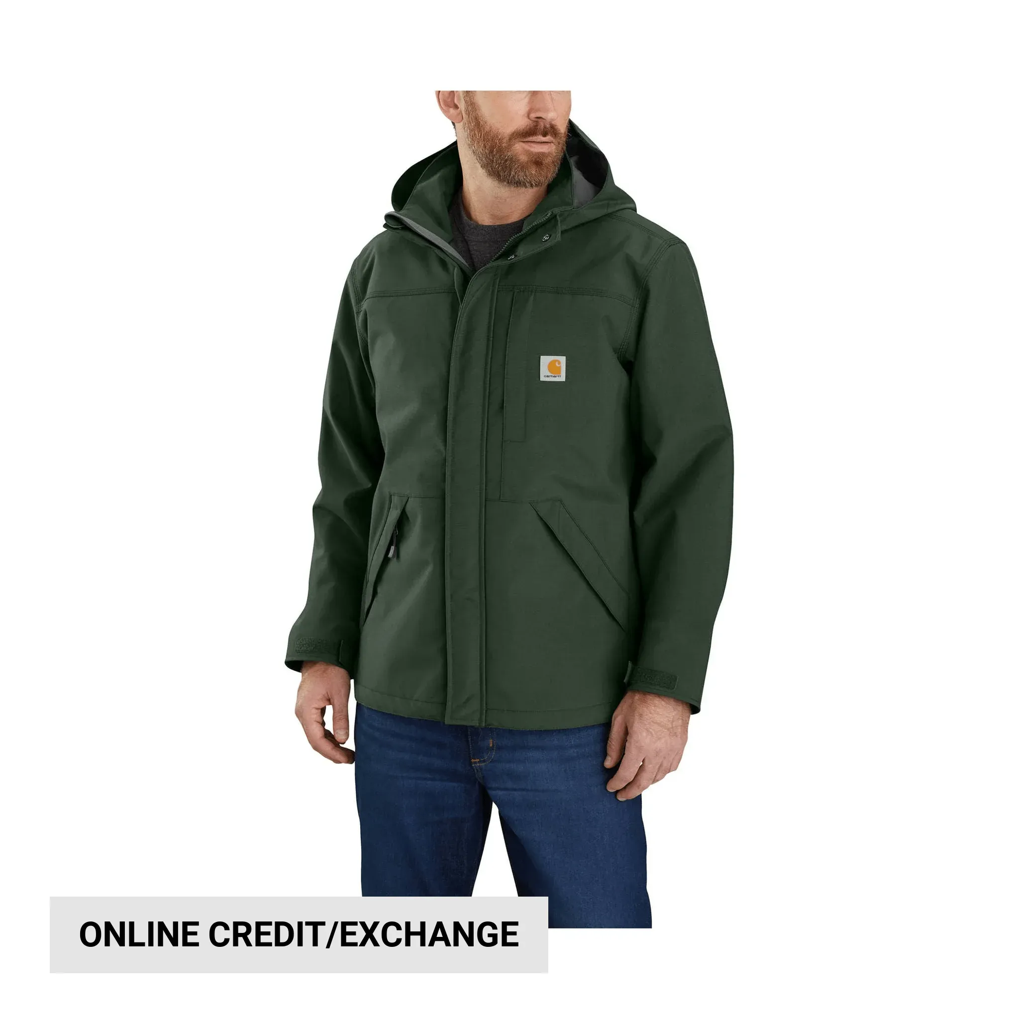 Carhartt Men's Storm Defender Loose Fit Heavy Weight Rain Jacket - Mountain View Water Resistant Functional Fit