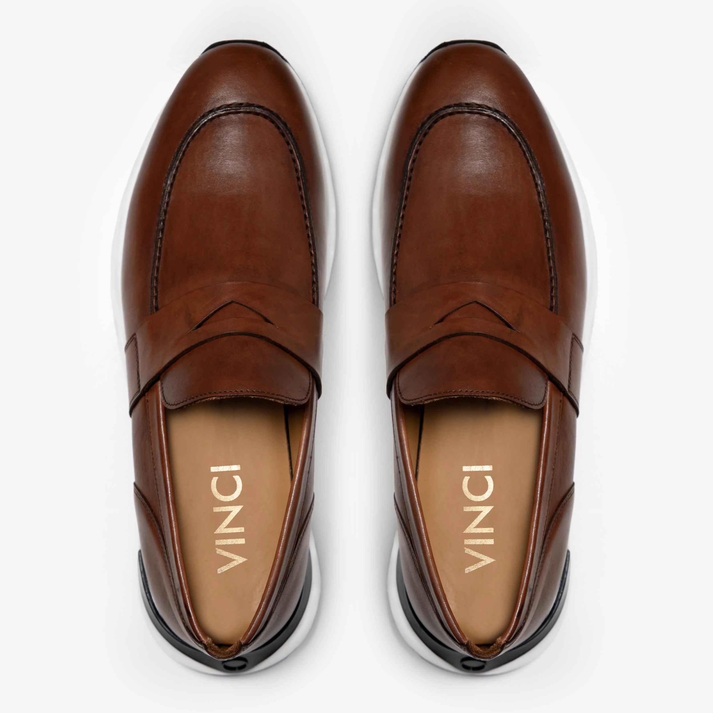 The Lara Tan Leather Men Sneaker Hexagonal Traction Heat Sealed Layers