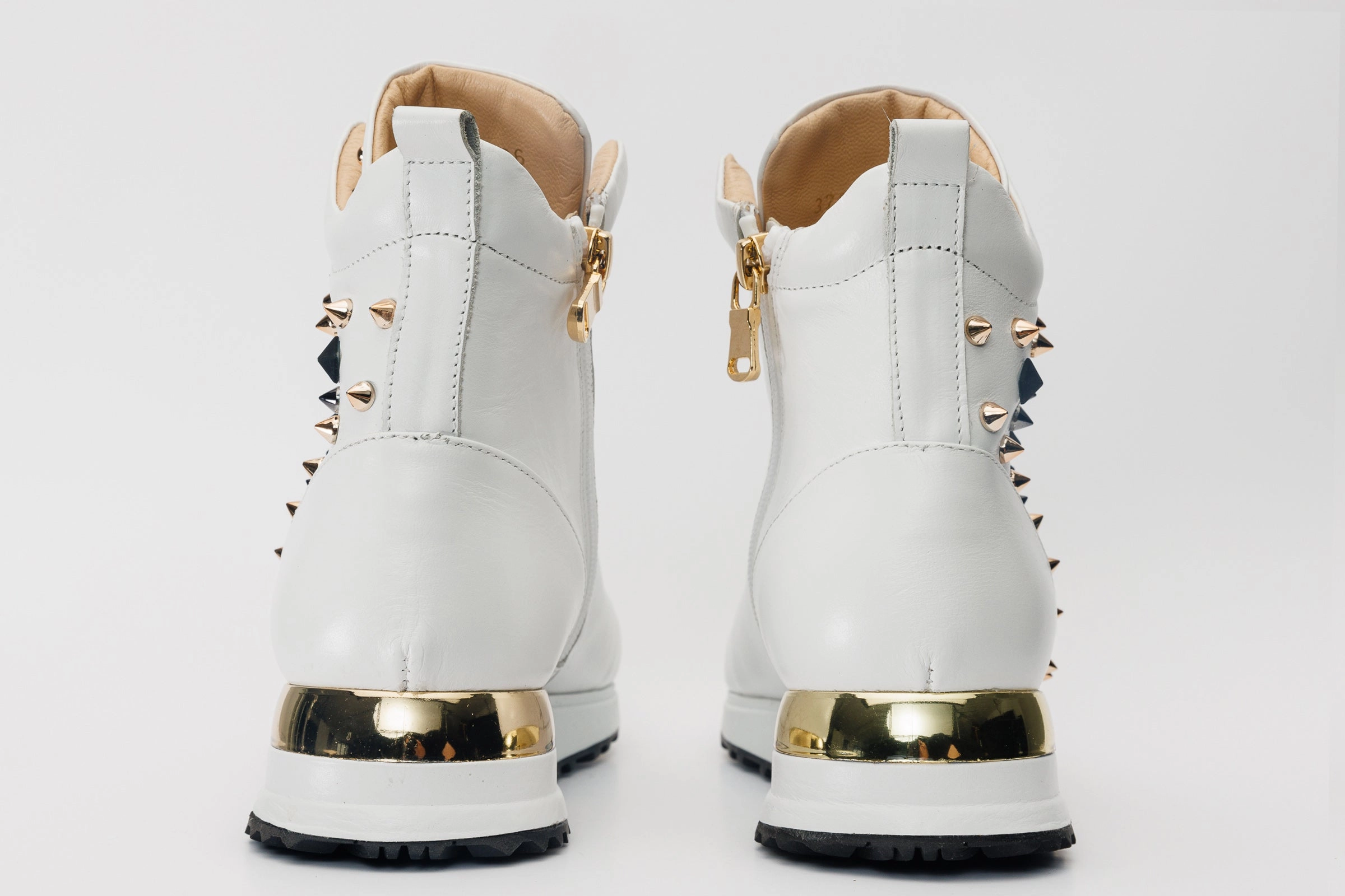The Infanta High-Top White Spike Leather Men Sneaker Limited Edition High Top Design Walk Lifestyle