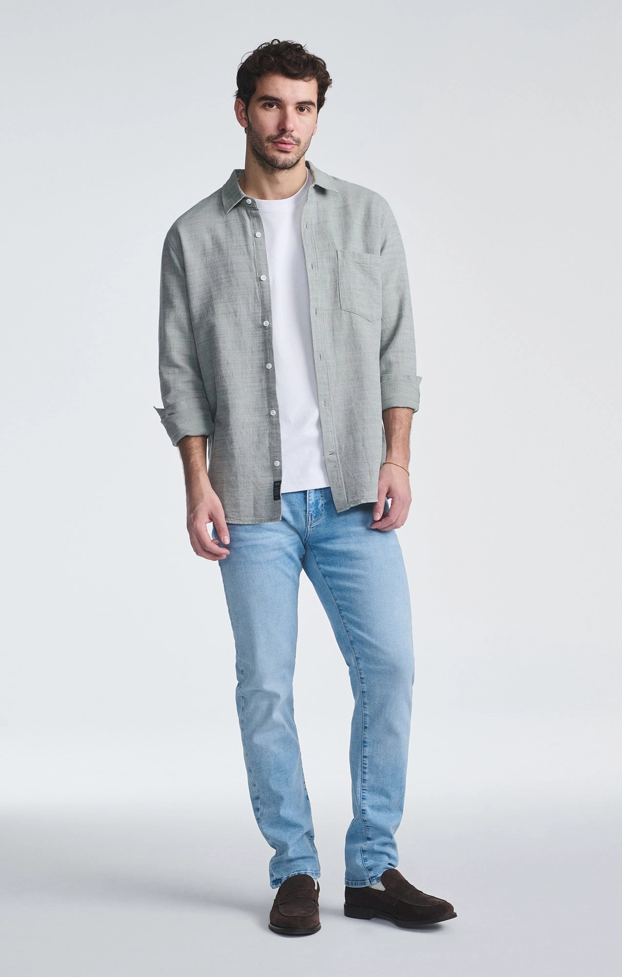 Natural Fit MARCUS SLIM STRAIGHT LEG IN AQUA BLUE FEATHER BLUE