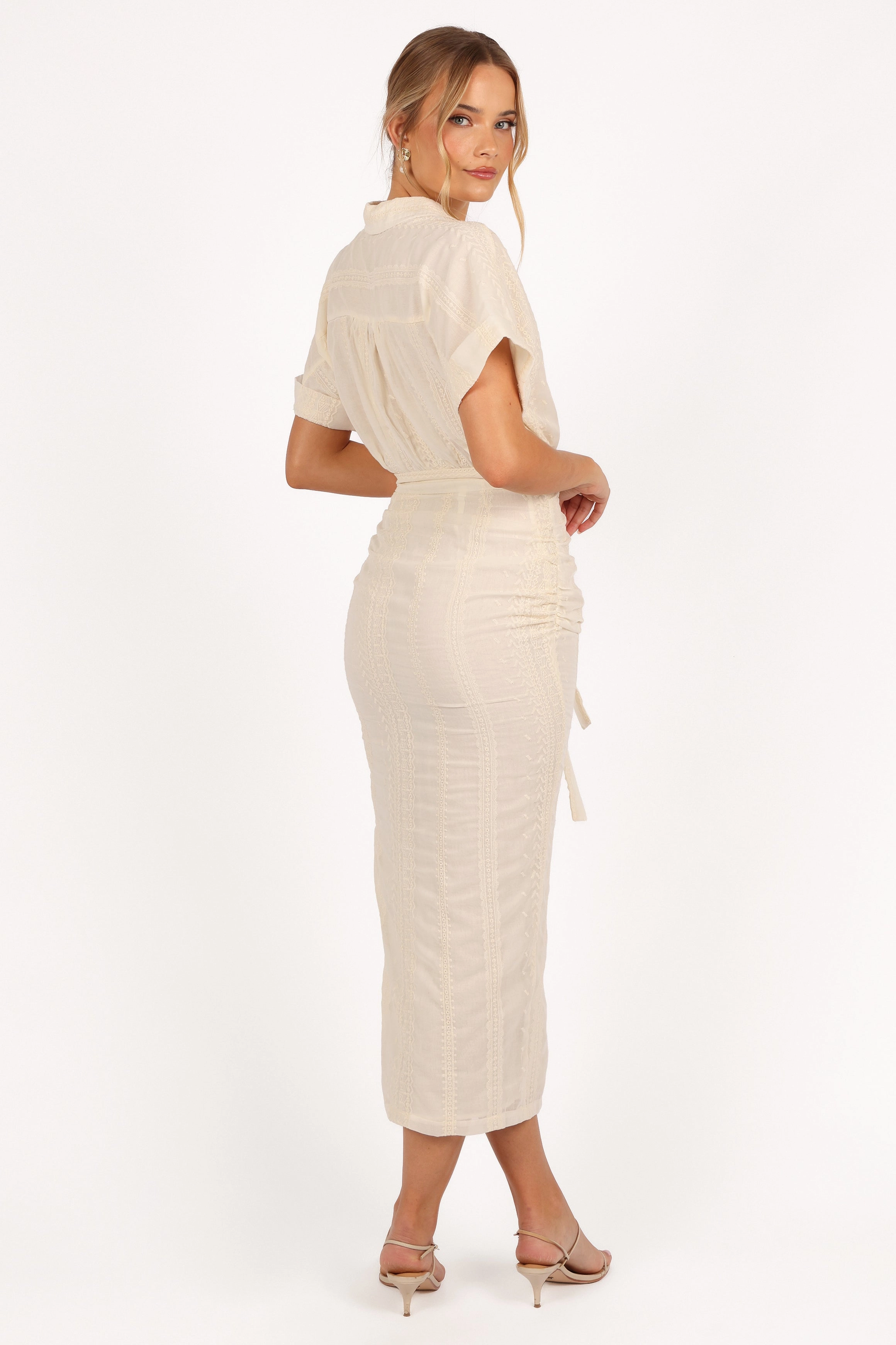 Adorlee Midi Dress - Cream Slim Touch
