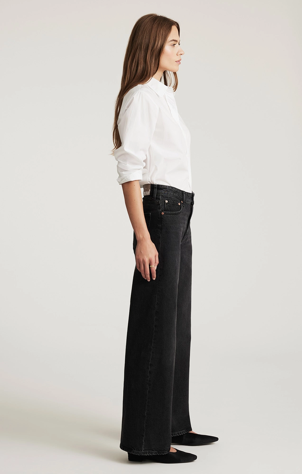 FLORIDA WIDE LEG IN DARK SMOKE CLASSIC BLUE Regular Style Street Fashion Parent Style