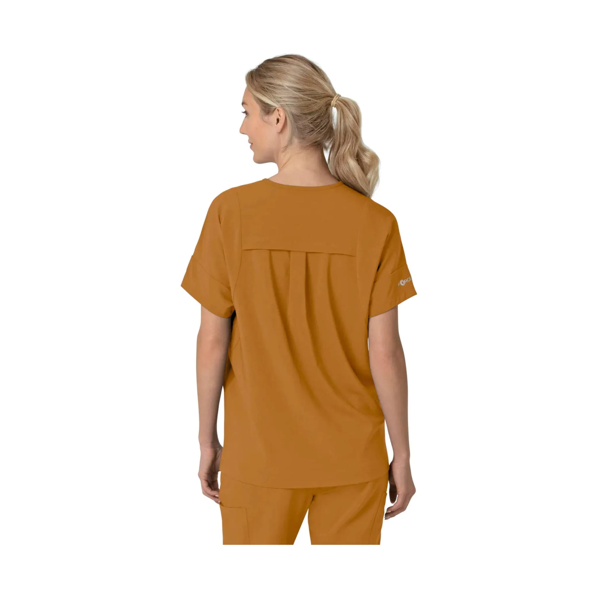 Carhartt Women's Force Cross Flex Oversized V Neck Scrub Top - Fox Brown Everyday Look