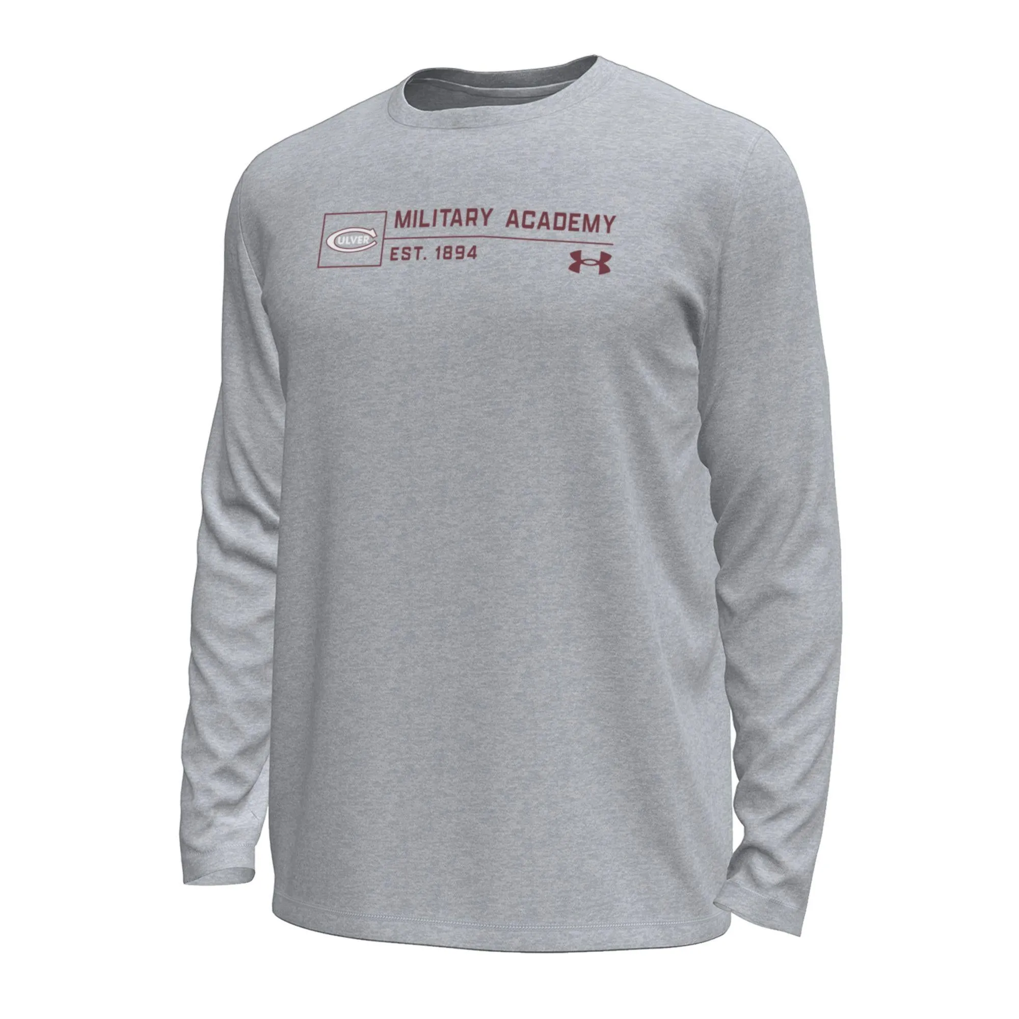 Under Armour Tech Stretch Long Sleeve Tee - Mod Gray Novelty Multi Panel Structure AntiPilling