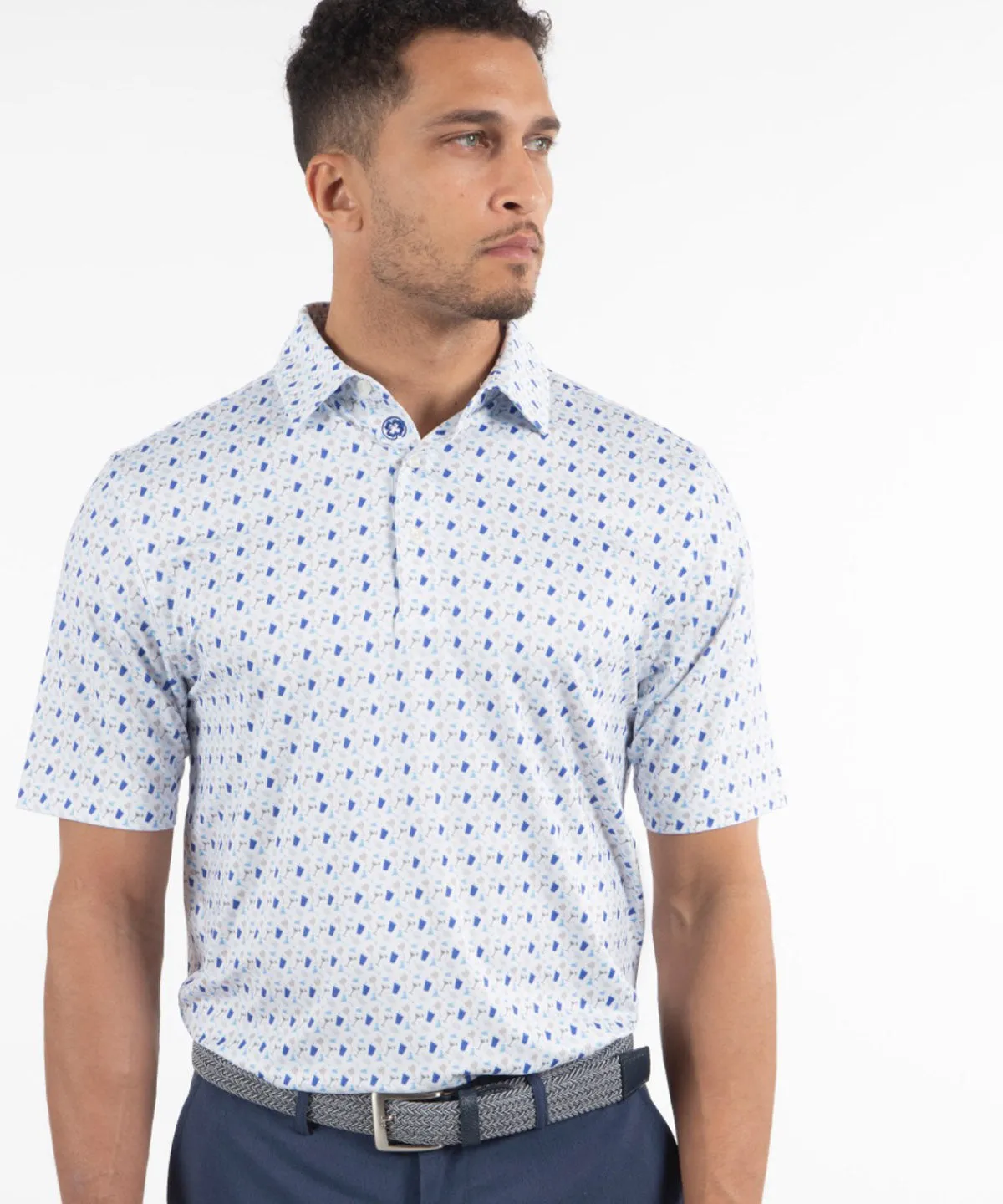 Durable Cotton Performance 19th Hole Print Polo
