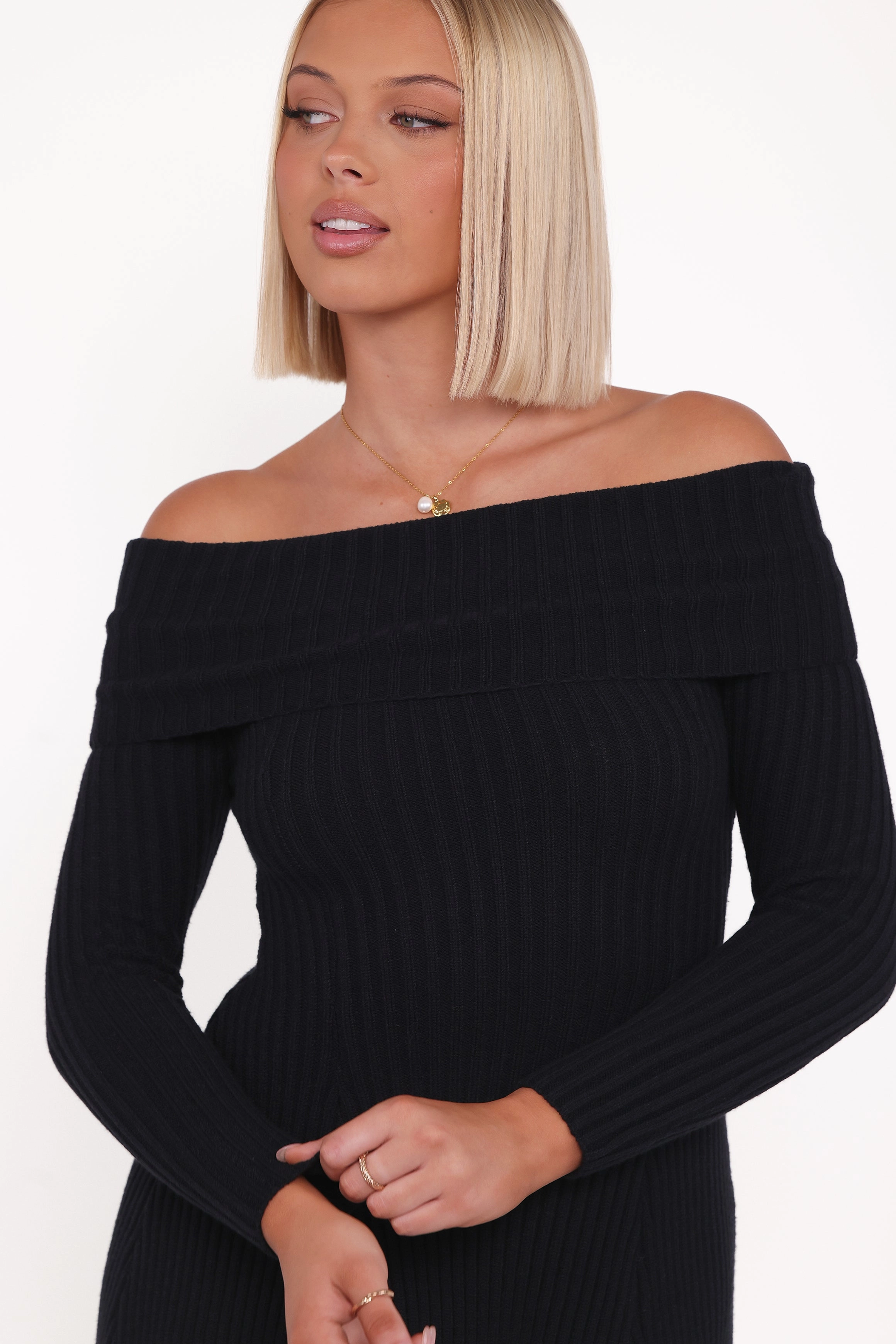 Happy Fit Francisco Long Sleeve Mini Dress - Black