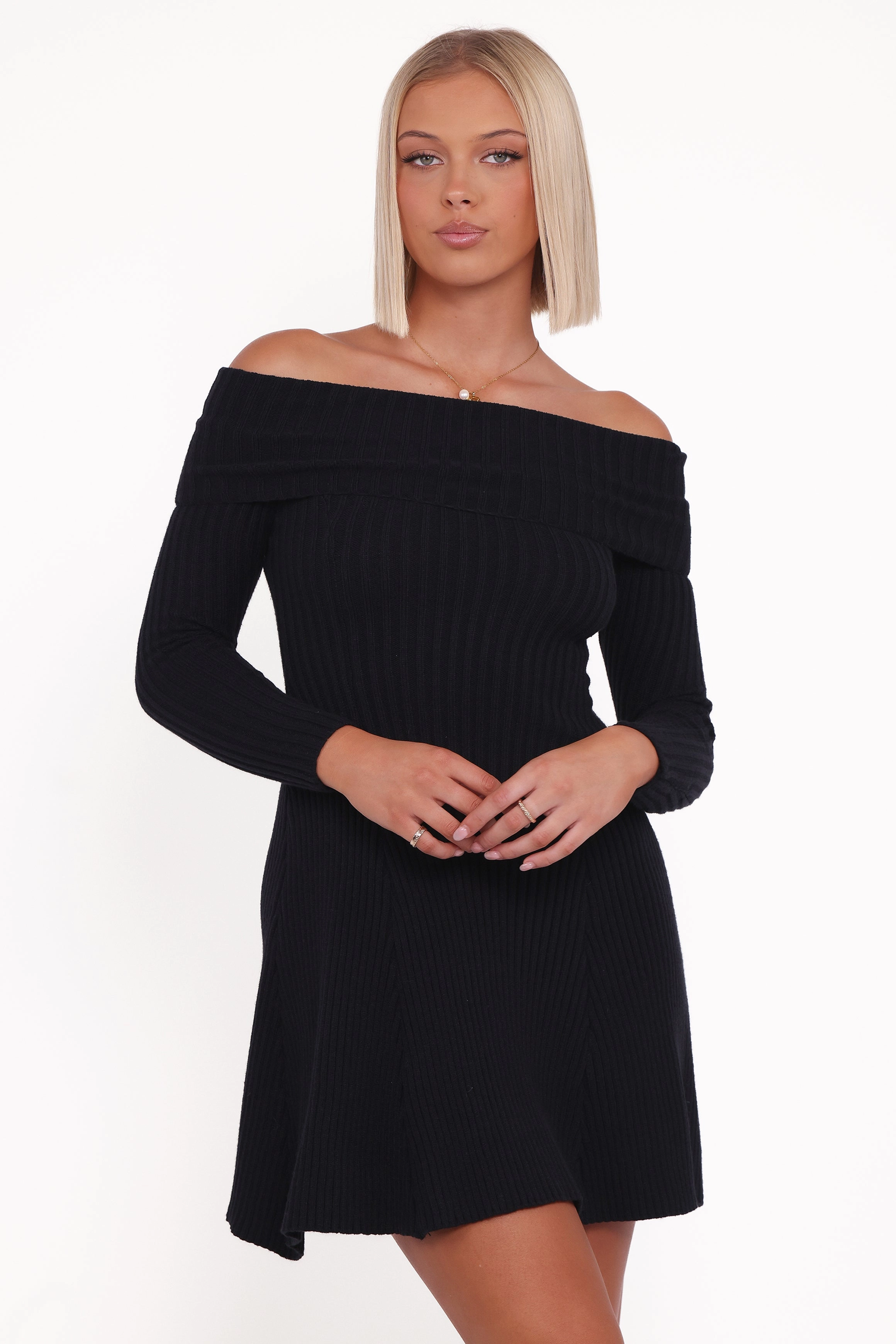 Effortless Tailoring Francisco Long Sleeve Mini Dress - Black