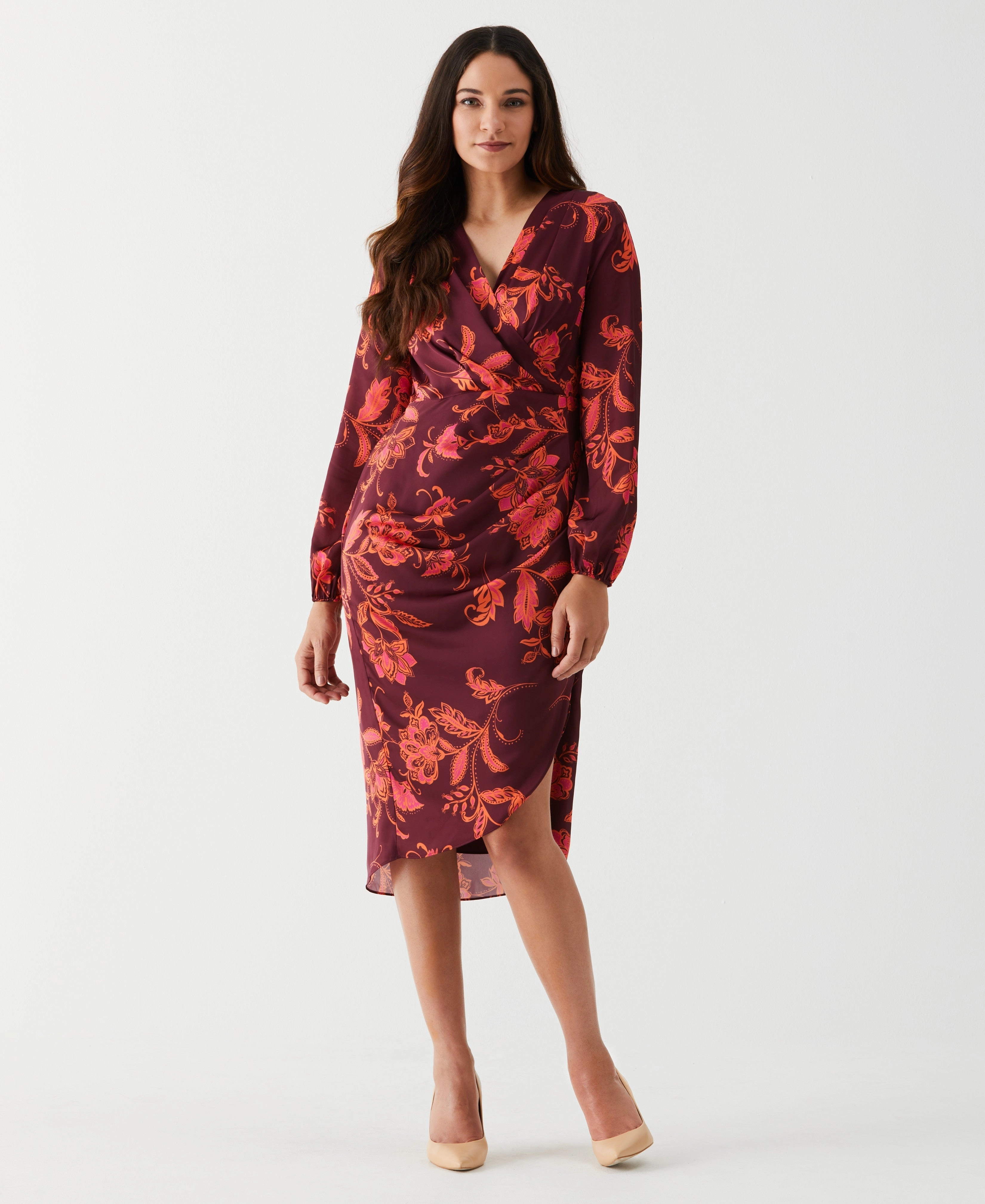 Faux Wrap Midi Dress All Daywear
