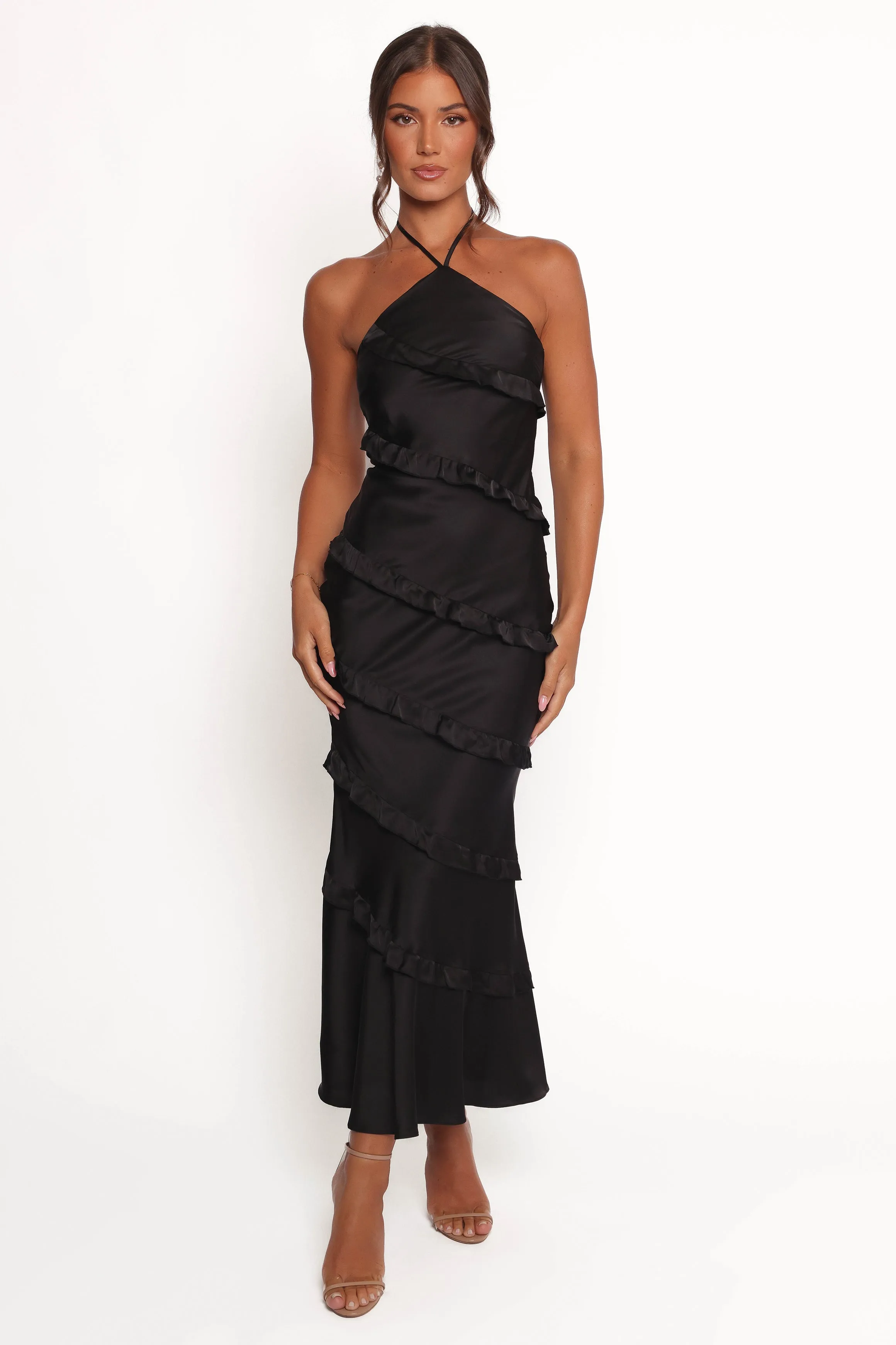 Skin Touch Roxanne Halterneck Maxi Dress - Black
