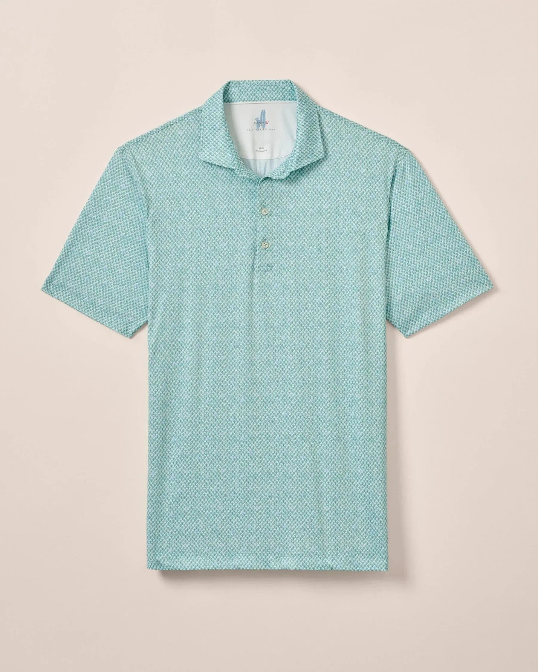 Minimal Layers Striped Design Fernando Print Featherweight Polo - Green Grass
