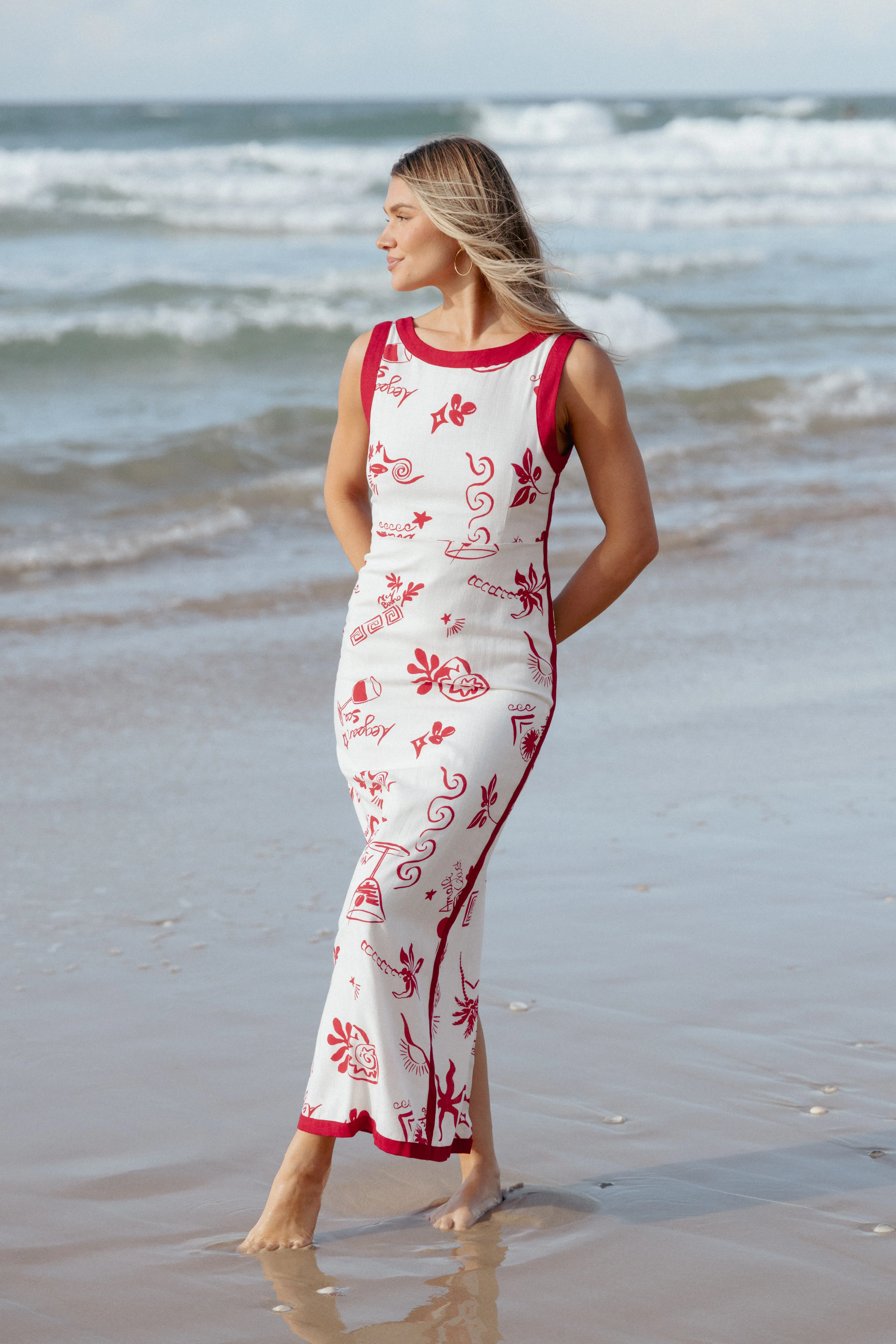 Fiori Maxi Dress - Red Body Ease
