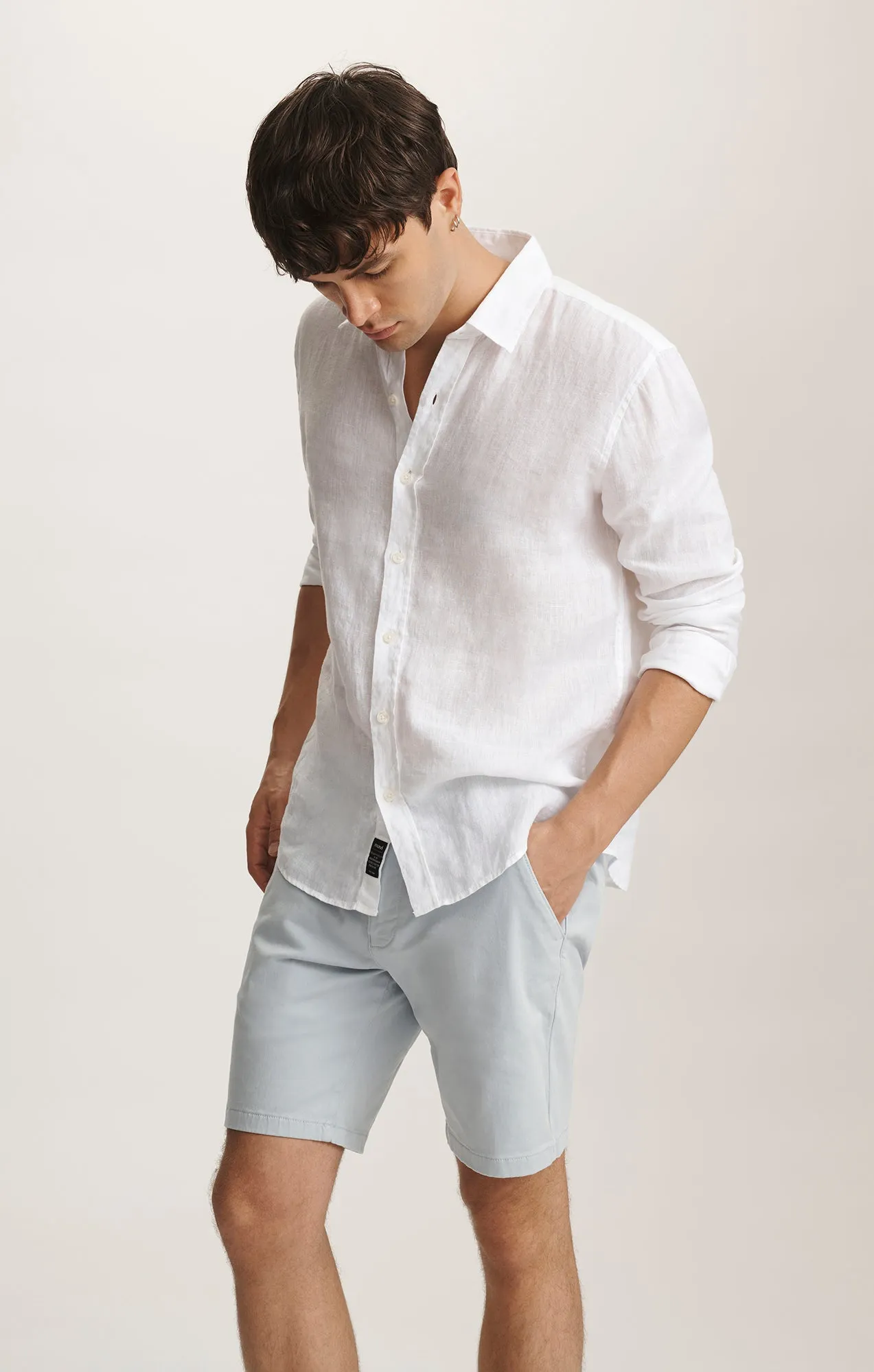 NOAH SHORTS IN ICE BLUE CASUAL TWILL yoga clothing DoubleStitchedSeams