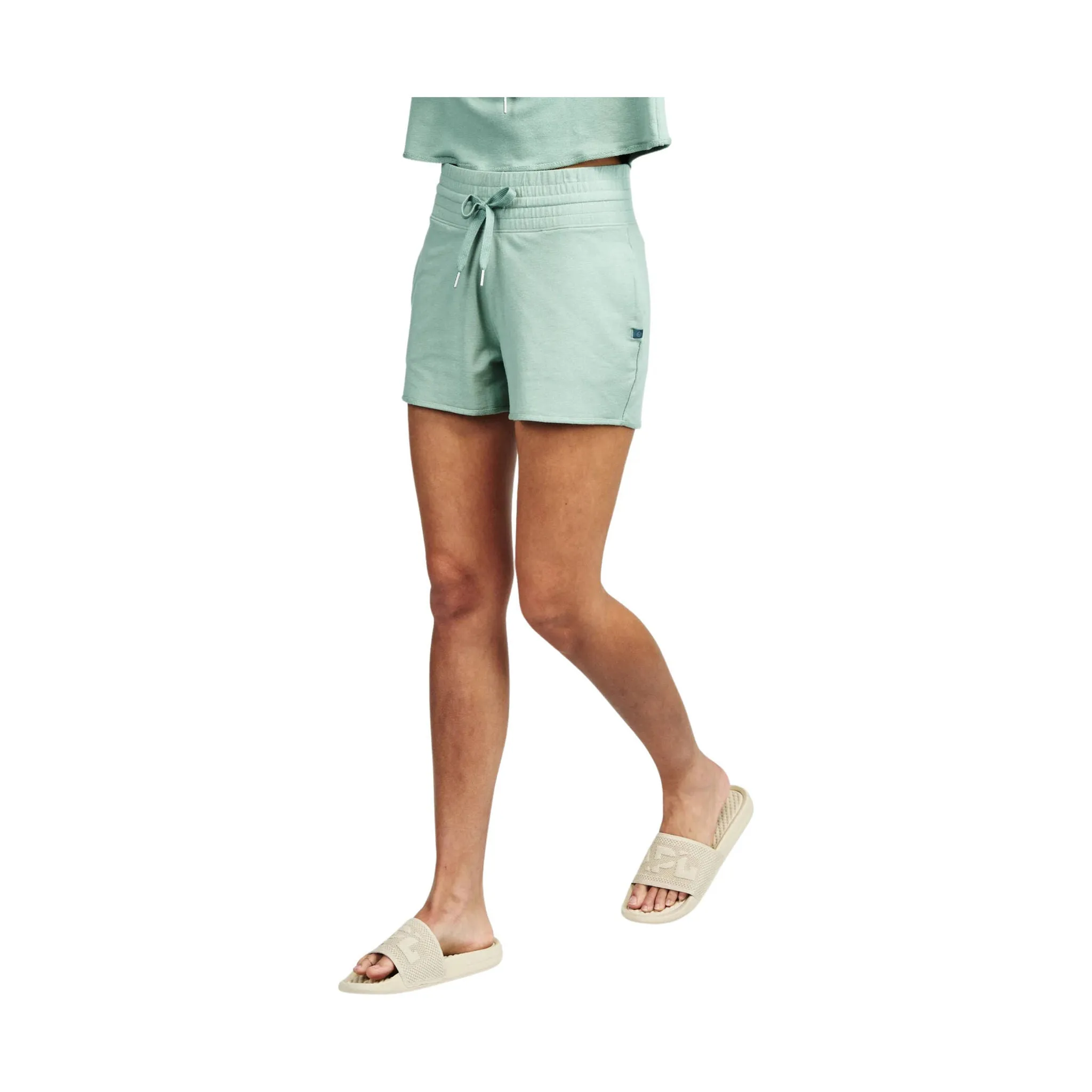 Tasc Women's Varsity French Terry Short - Sage Ventilated Back Panels