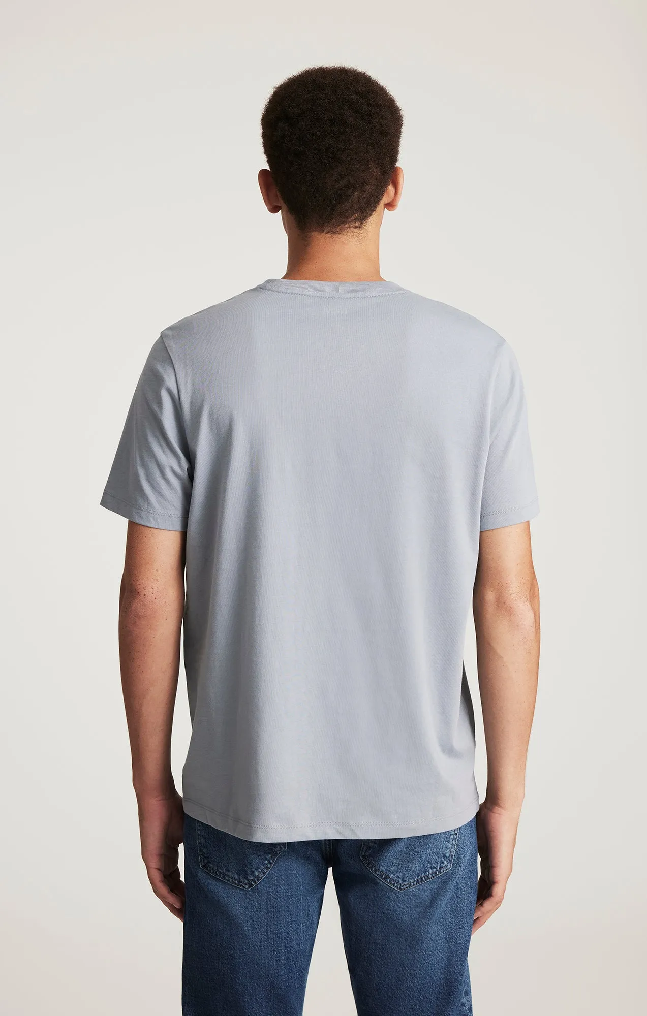 SHORT SLEEVE CREW NECK T-SHIRT IN TRADEWINDS Microfiber texture