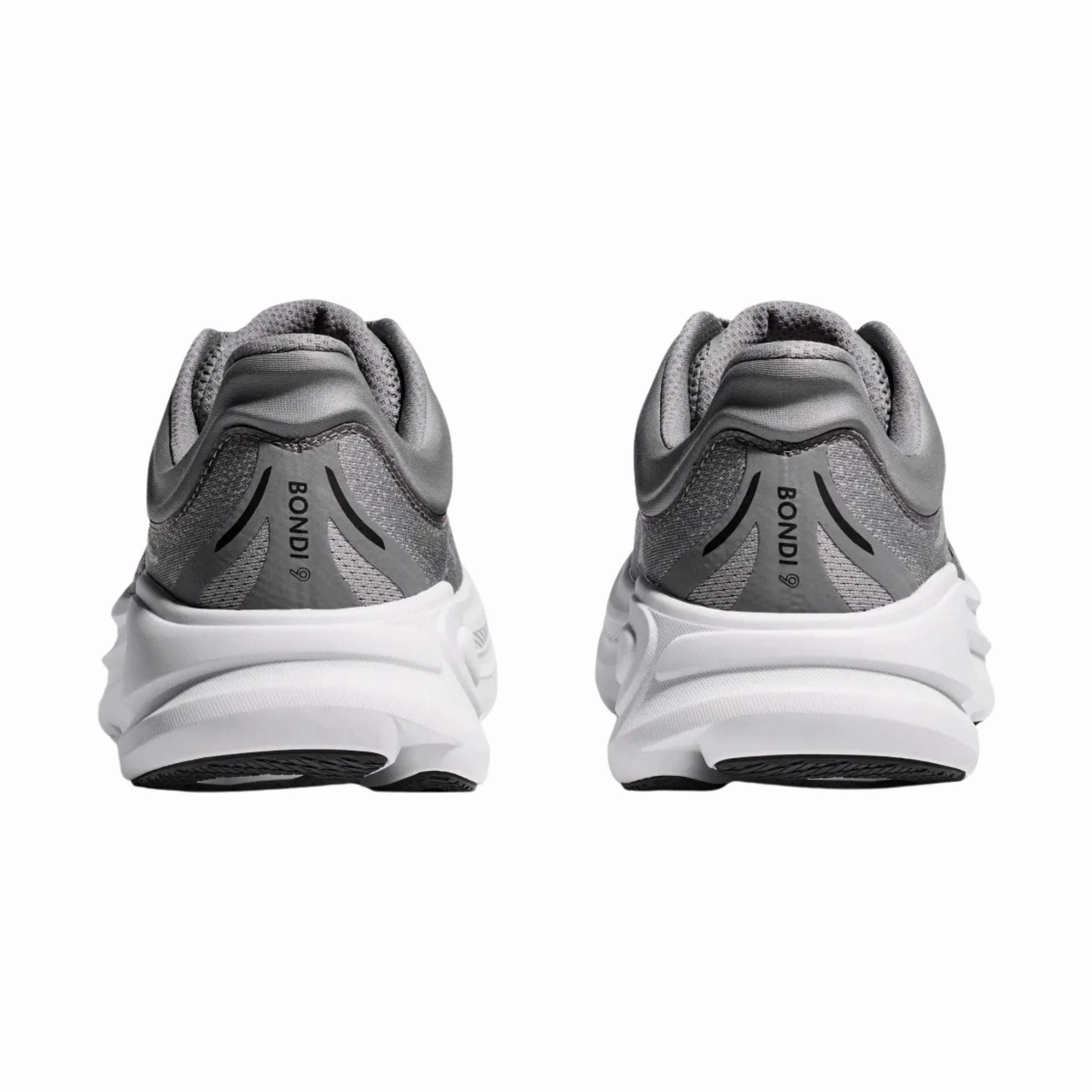 Soft Traction Heel Cup Stability HOKA Men's Bondi 9 Running Shoes - Gal Grey/Stellar Grey