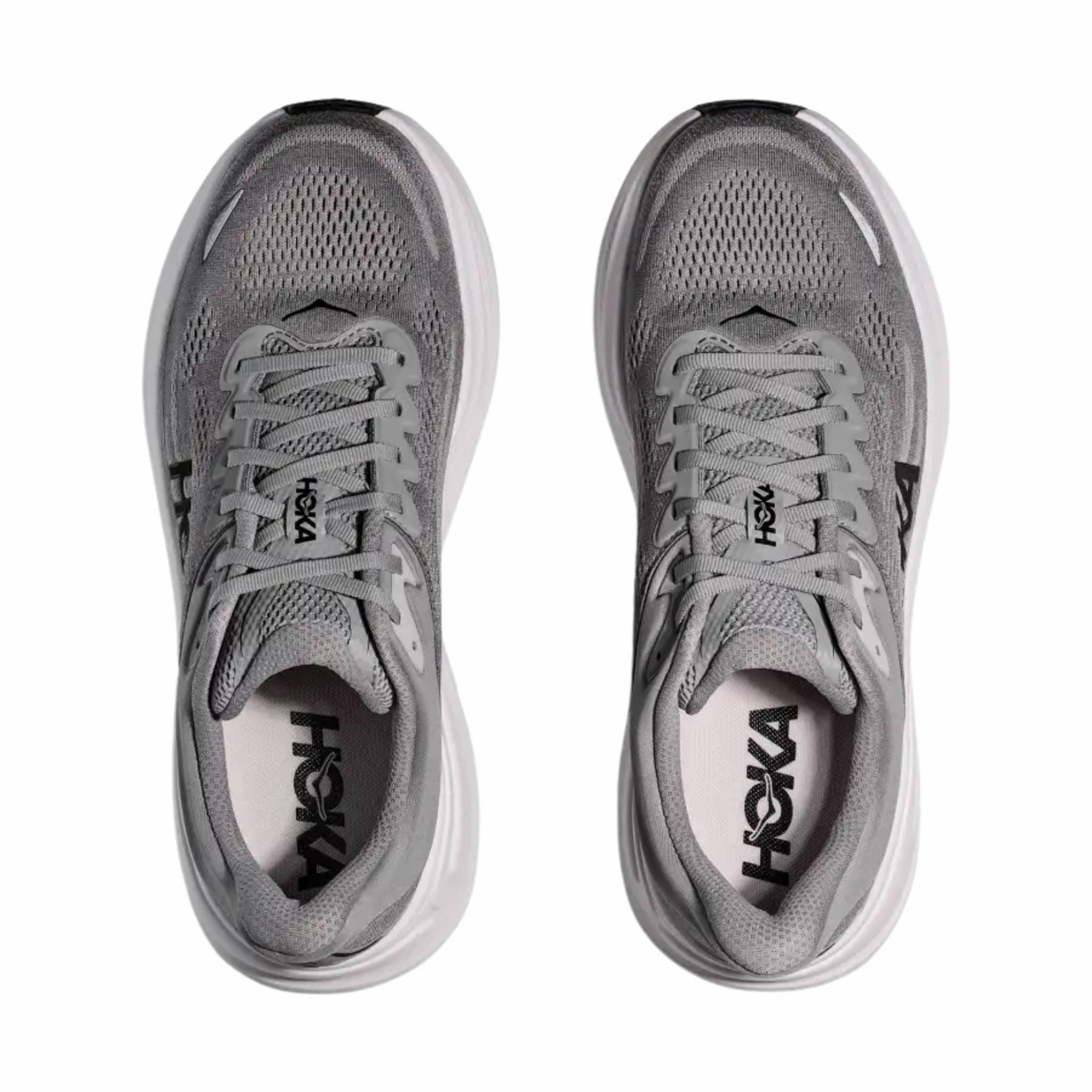 HOKA Men's Bondi 9 Running Shoes - Gal Grey/Stellar Grey Fit Comfort Shock absorption