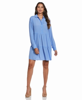Calm Movement Tiered Popover Dress