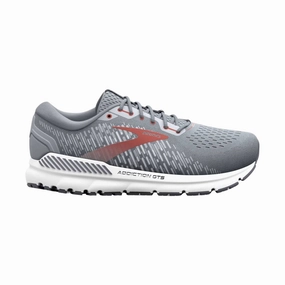 Brooks Men's Addiction GTS 15 Running Shoes - Grey/Ebony/Chili Oil Flex Step Quick Form