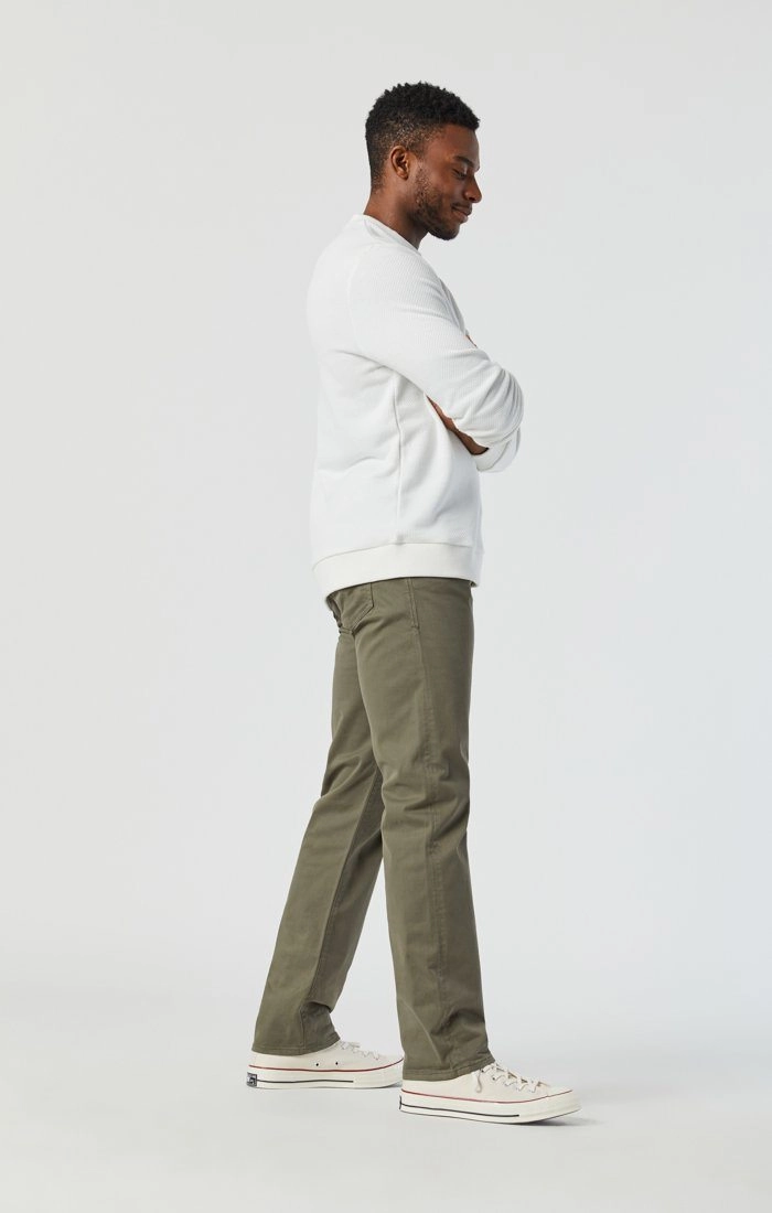 ZACH STRAIGHT LEG IN DUSTY OLIVE TWILL MoistureWickingLining Convertible legs