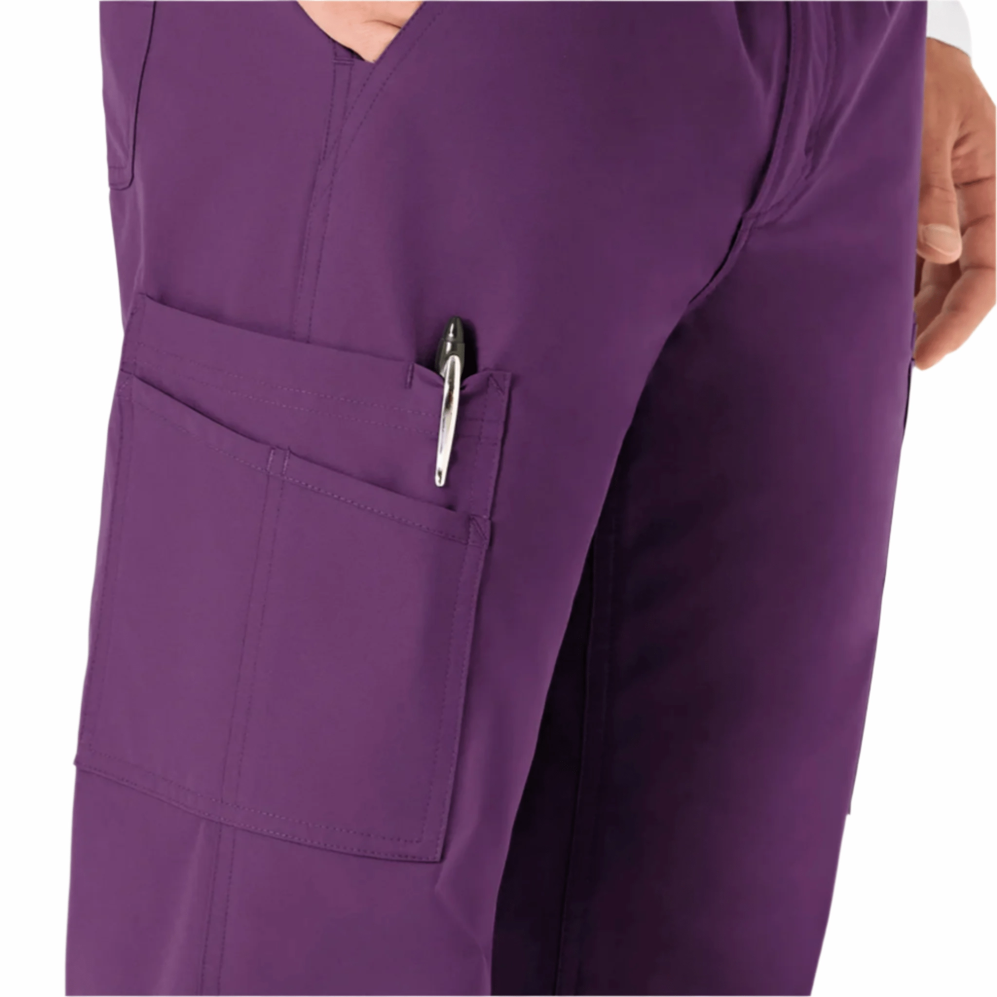 AbrasionResistantFabric Sleek lines Carhartt Men's Force Essentials Straight Leg Cargo Scrub Pant - Eggplant