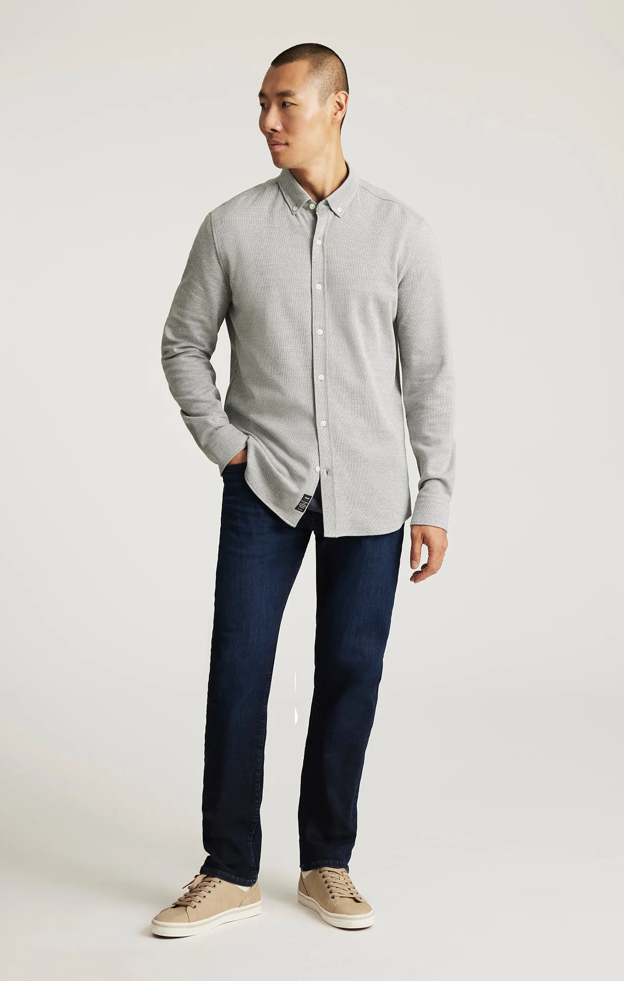 Vintage Wash LONG SLEEVE BUTTON-DOWN SHIRT IN URBAN CHIC