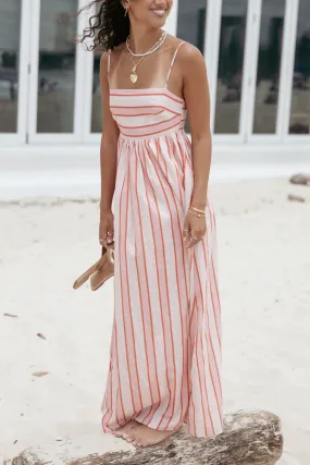 Comfortable and Fashionable Odessa Maxi Dress - Pink Stripe