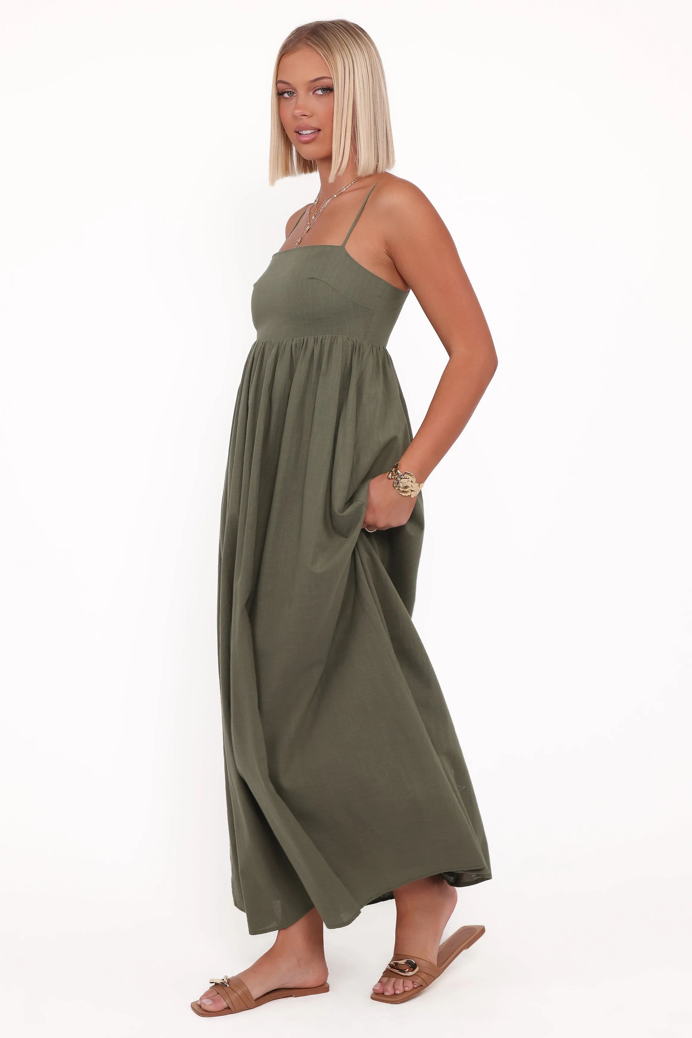 Picture Perfect Contemporary Look Odessa Maxi Dress - Palm Green