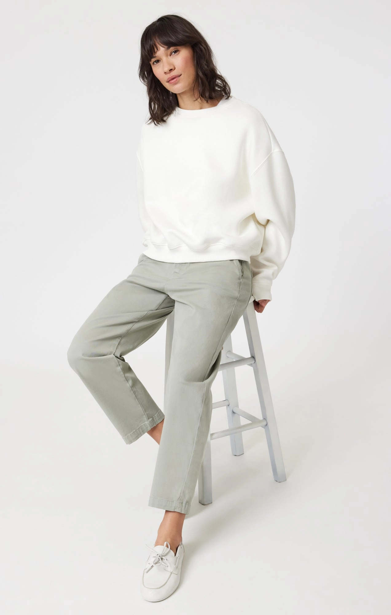 Adjustable Belt Loops Stylish Layers LAUREN STRAIGHT CHINO IN LINT CASUAL TWILL