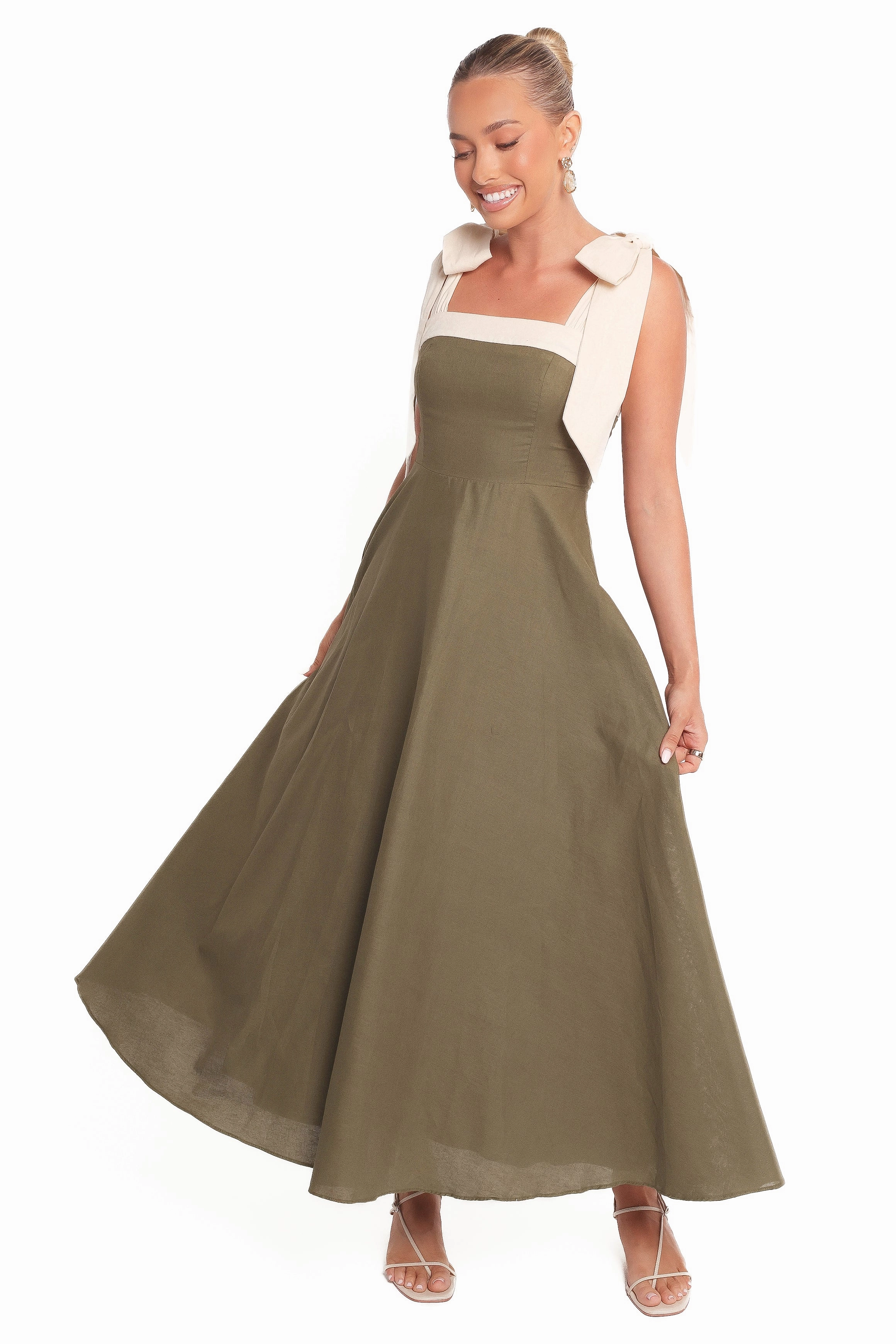 Olinda Midi Dress - Olive Body Harmony
