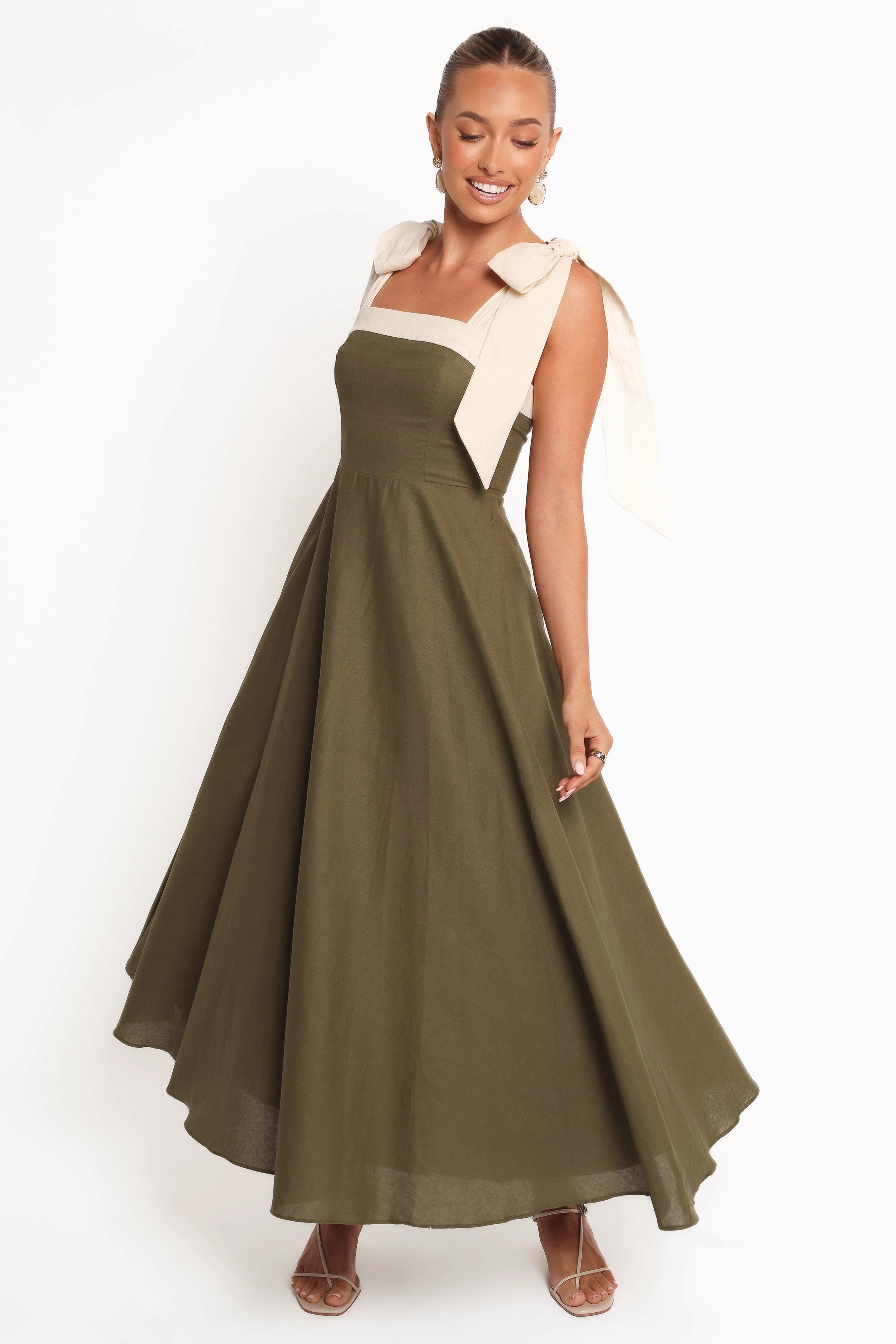 Dress-Up Style Olinda Midi Dress - Olive