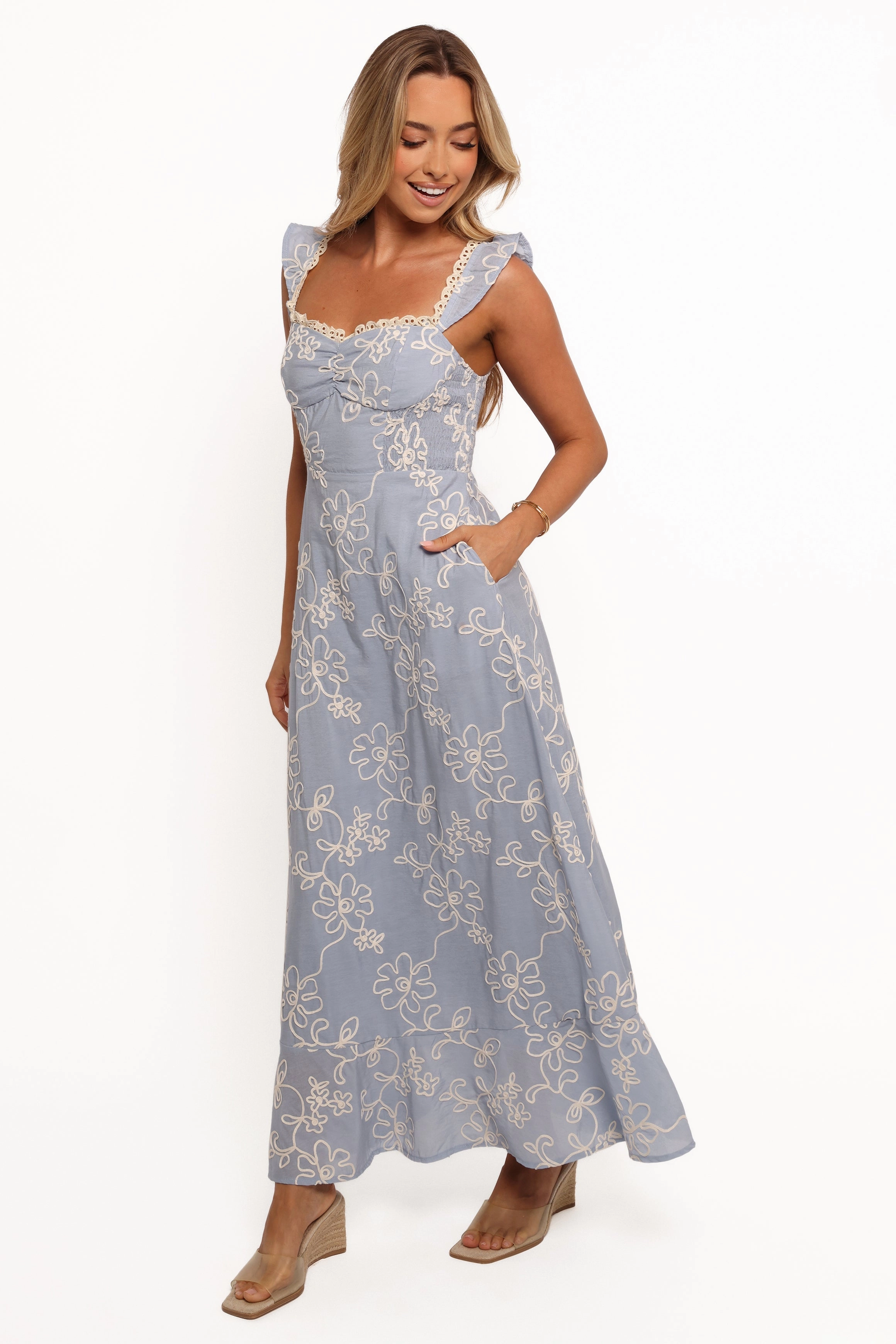 tailored look Gender Fluid Ellise Midi Dress - Blue