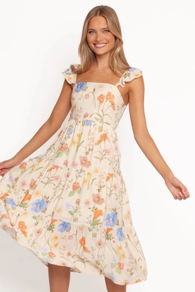 Laela Midi Dress - Floral Vibrant Light Stylish Wear