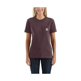 Carhartt Women's Loose Fit Heavyweight Short-Sleeve Pocket T-Shirt - Blackberry Heather Breathable3DKnit