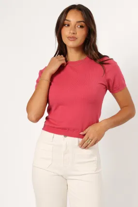 HighElasticity Thread Office Look Shannon Bow Top - Fuchsia