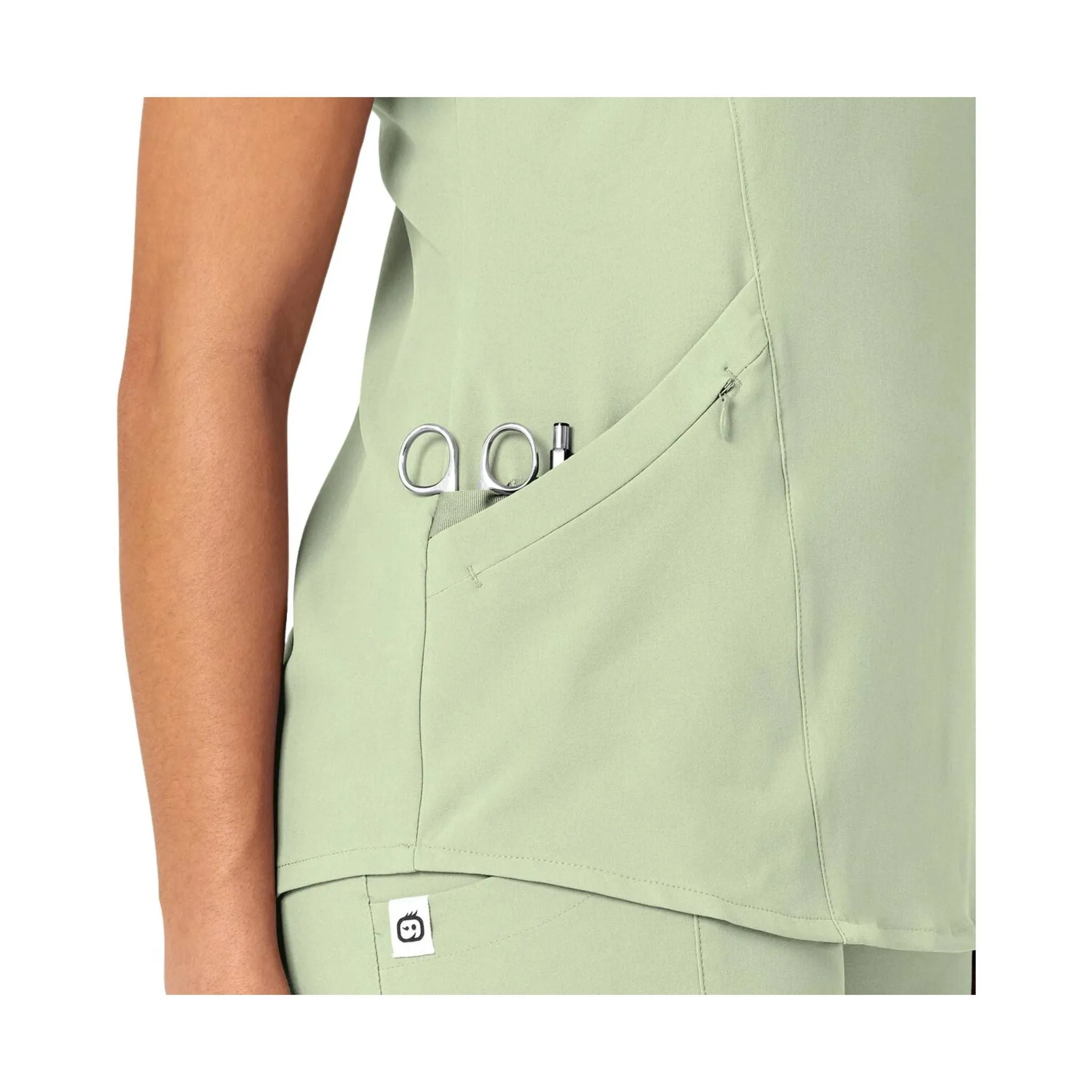 Textured Weave Pattern Wink Women's Renew V Neck Scrub Top - Fresh Mint