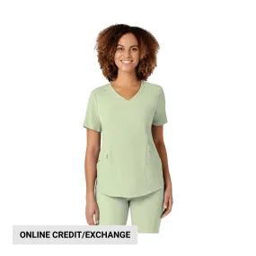 Wink Women's Renew V Neck Scrub Top - Fresh Mint Reinforced Shoulder Seams