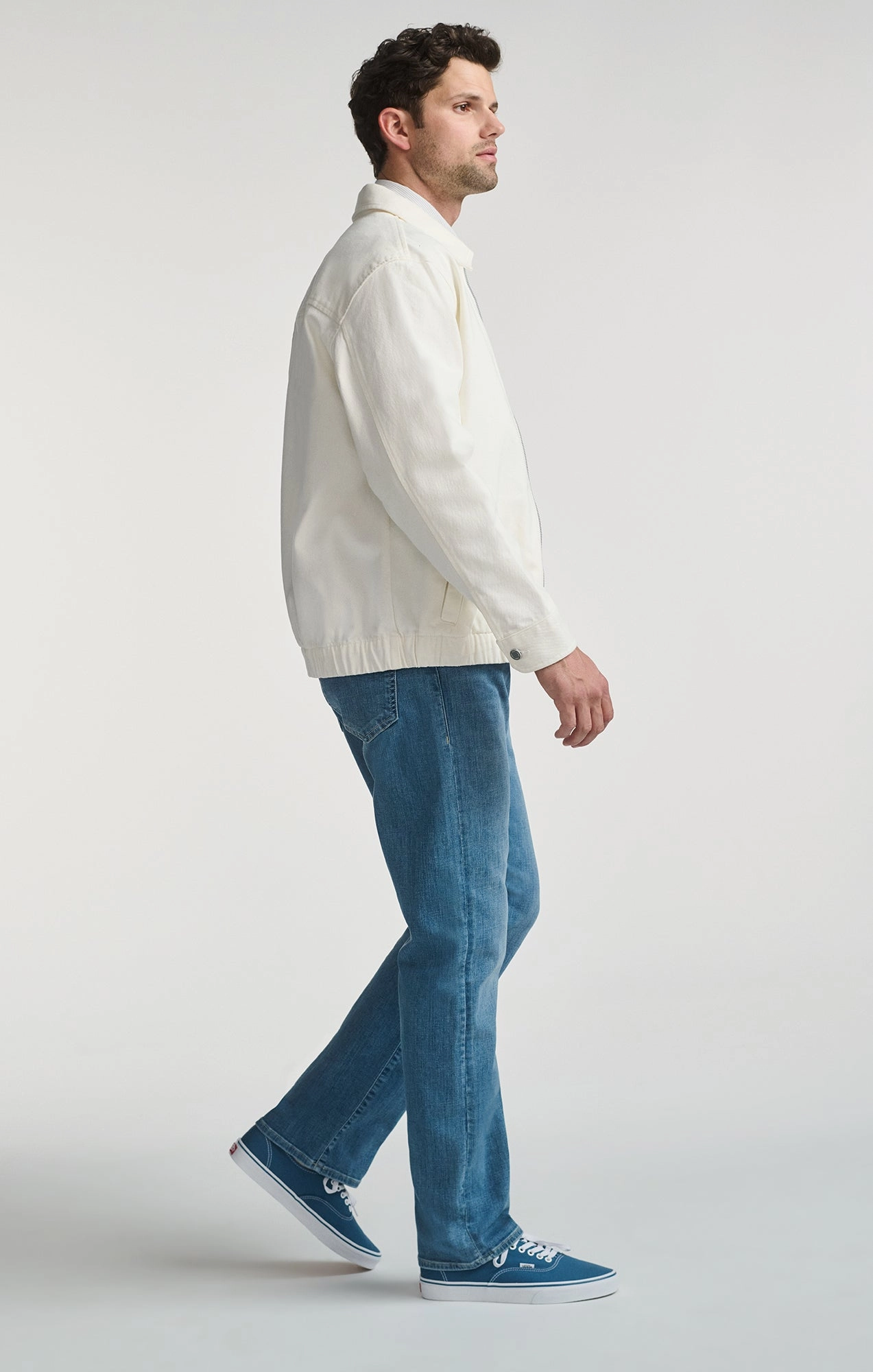 FULL ZIP JACKET IN ANTIQUE WHITE Polished Look Textured Finish