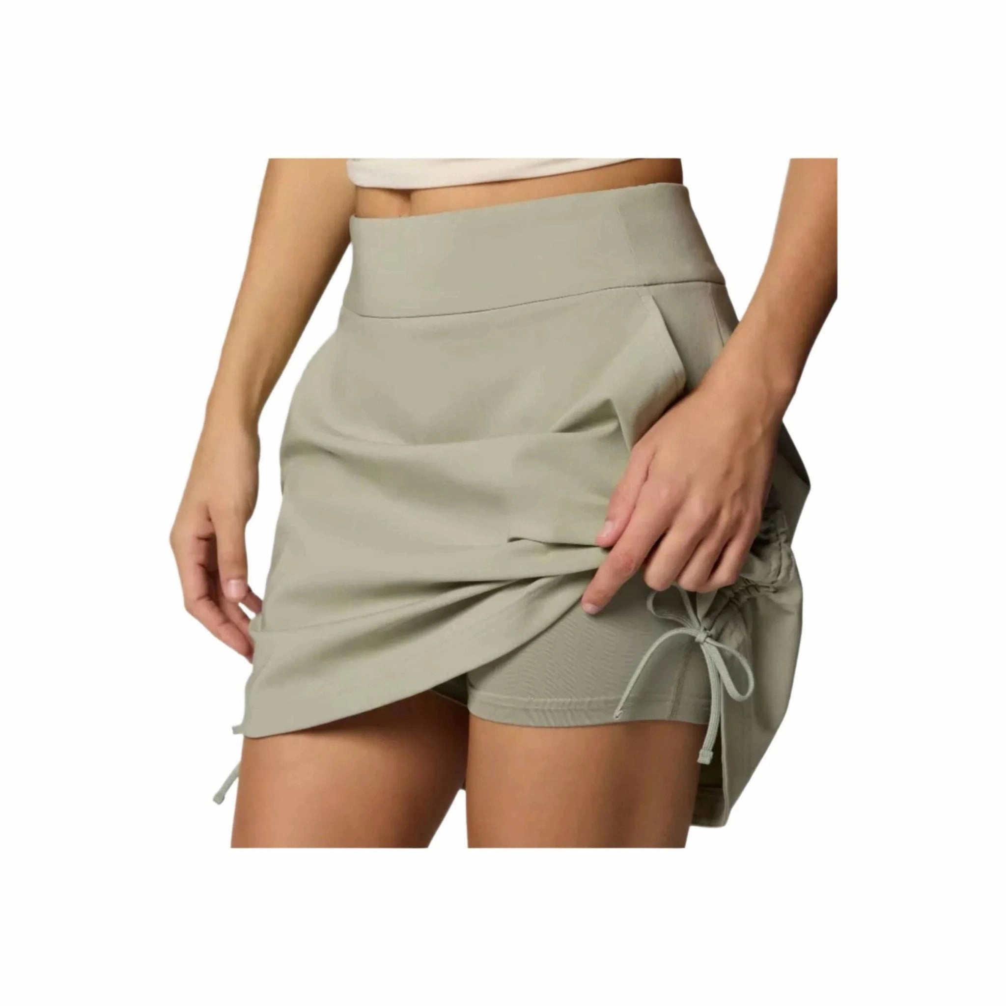 Columbia Women's All Seasons Ruched Skort - Safari Frayed Finish Slim Fit Band