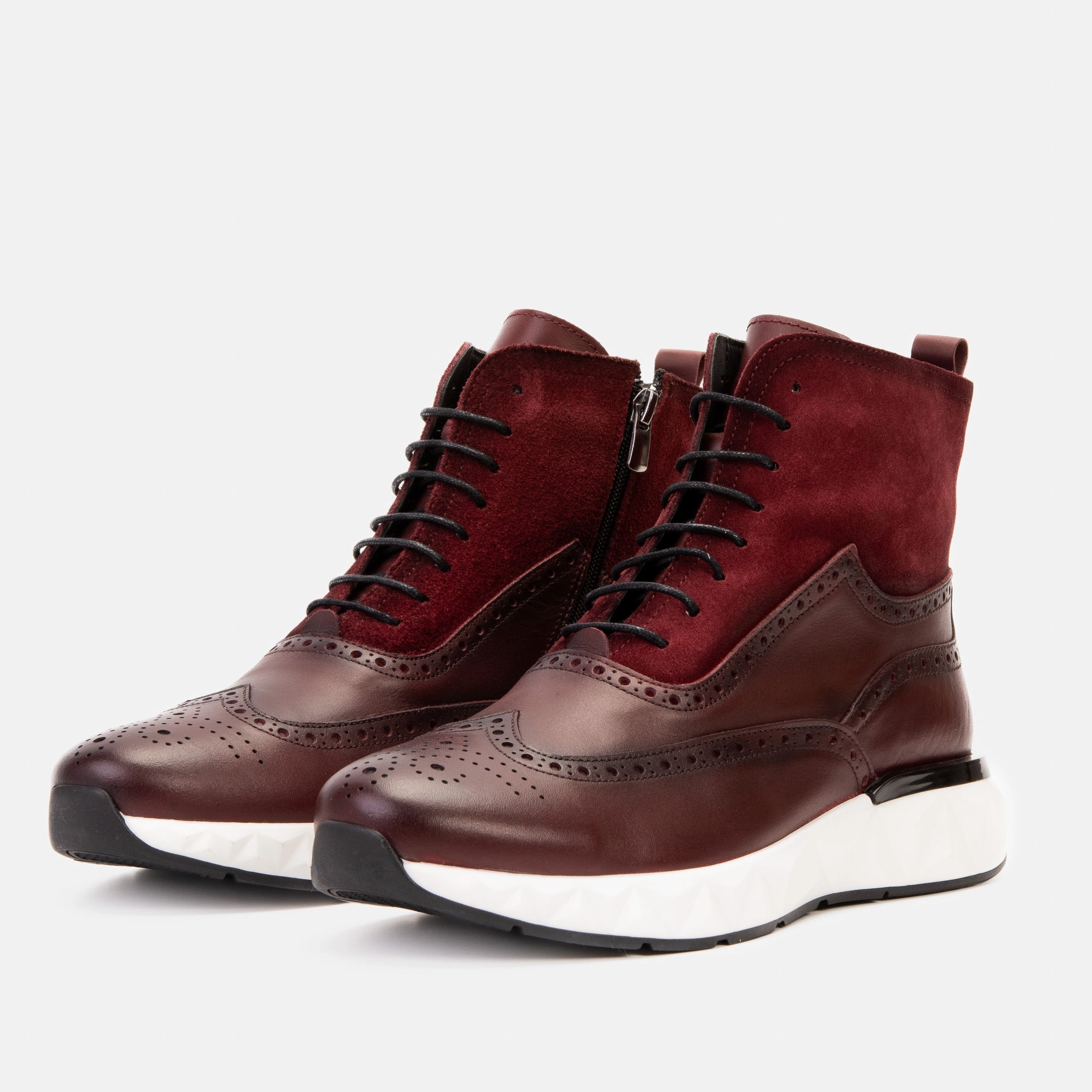 The Regent Burgundy Leather Wingtip Brogue Men Casual Boot Bendable