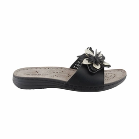 Flexus Women's Flowerstars Sandals - Black Breathable Material Toe Freedom