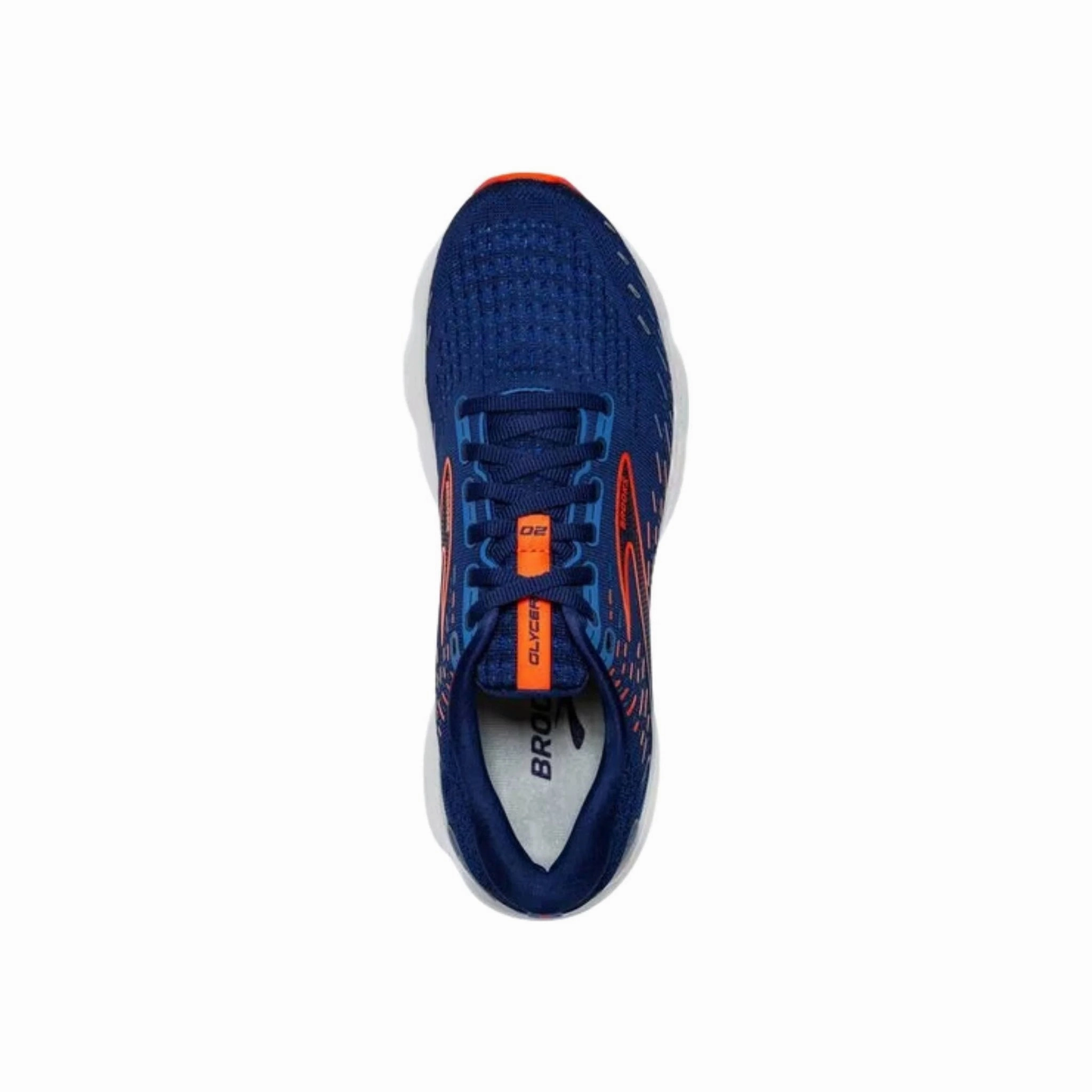Brooks Men's Glycerin 20 Road Running Shoes - Blue Depths/Palace Blue/Orange Vibrant breathability