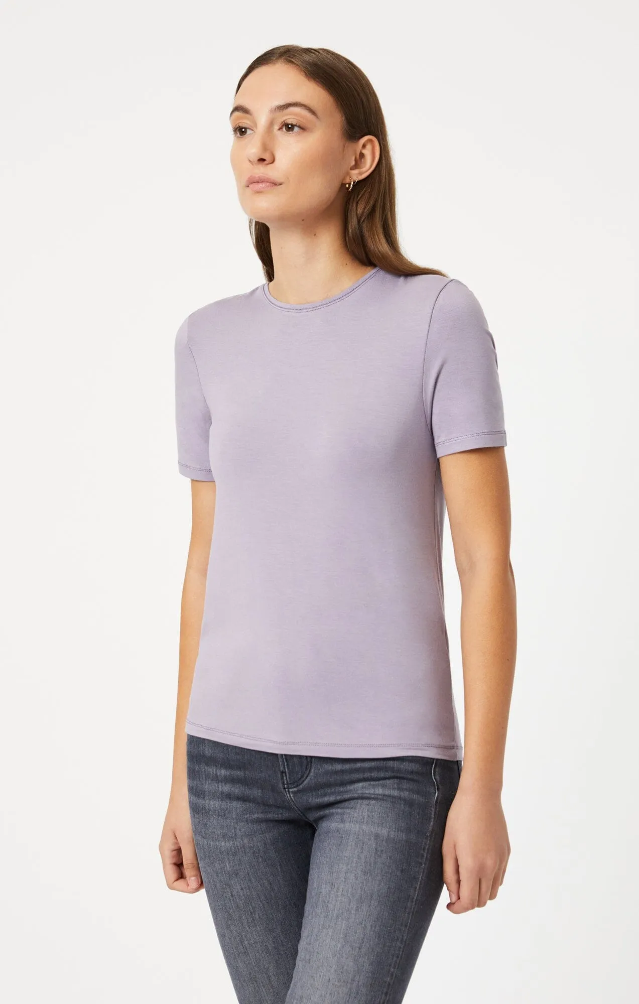 LUXE CREW NECK T-SHIRT IN LAVENDER GRAY All-Purpose Wear
