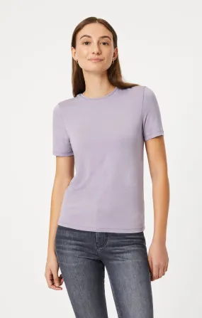 Breathable Yarn Composition LUXE CREW NECK T-SHIRT IN LAVENDER GRAY